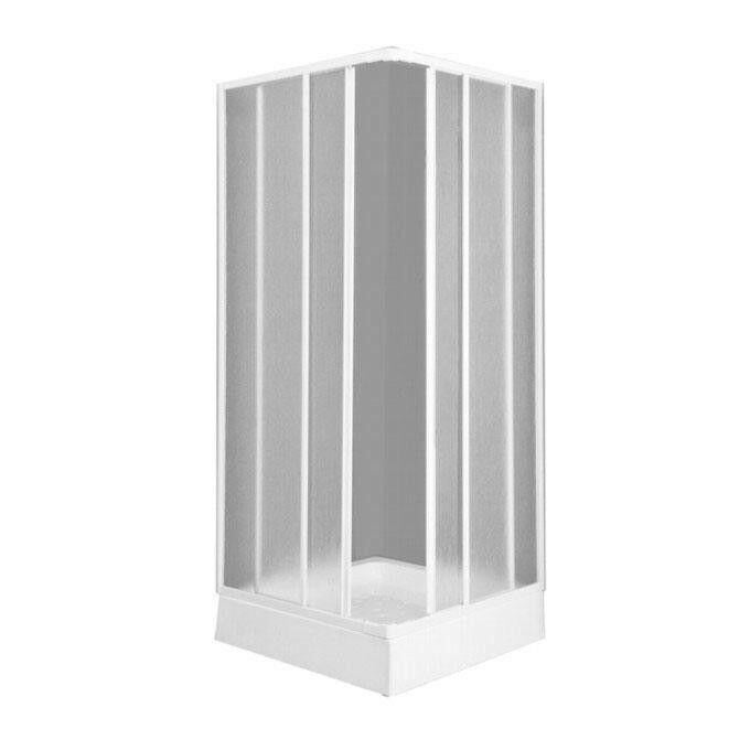Box doccia angolare con porta scorrevole, acrilico piumato 1.5 mm, L 65-80 cm x L 80 cm, H 180 cm, bianco Aqva - 4