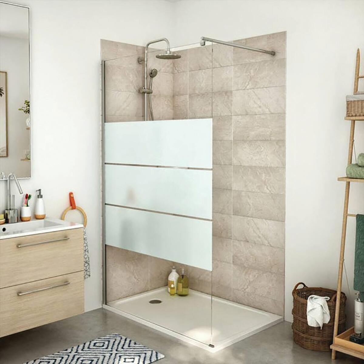Box doccia walk-in Easy, vetro 6 mm, L 117-118.5 cm x H 195 cm, profilo cromo - 8