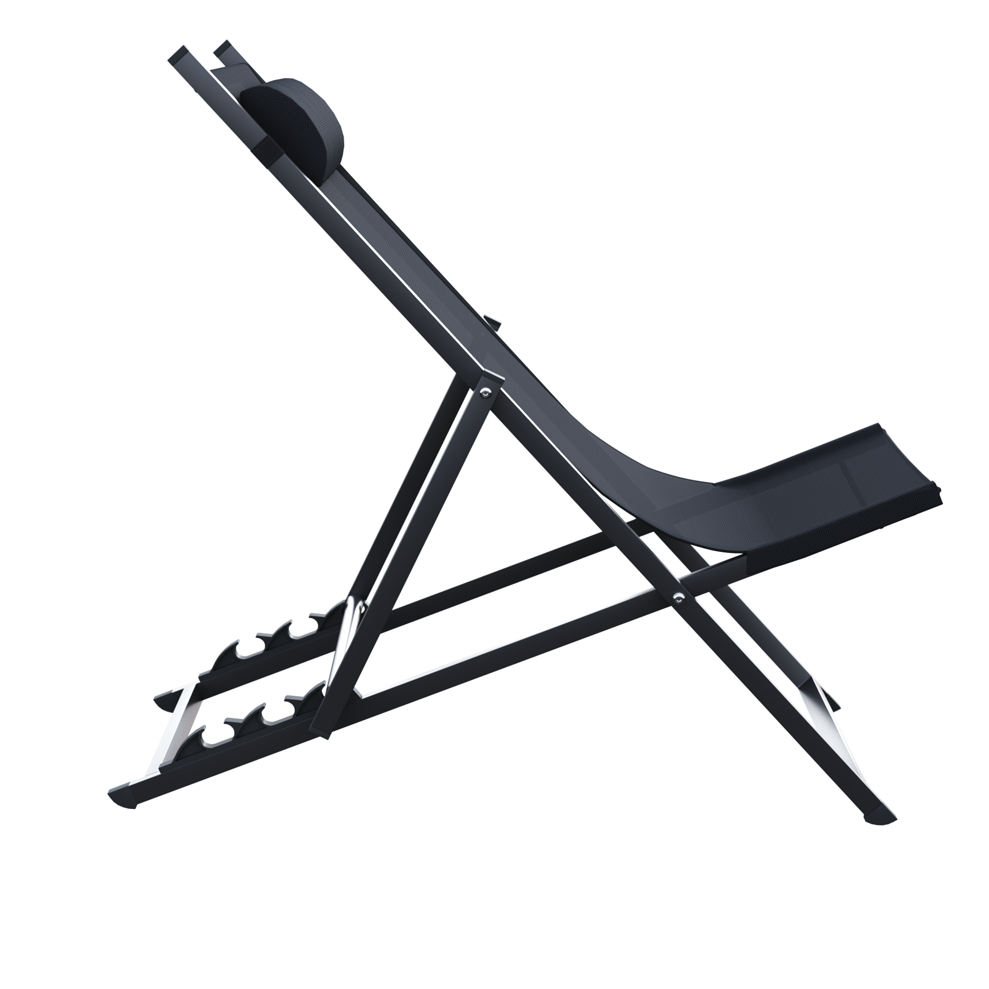 Sedia a sdraio da giardino in alluminio pieghevole Cruz NATERIAL, seduta in textilene marrone - 12