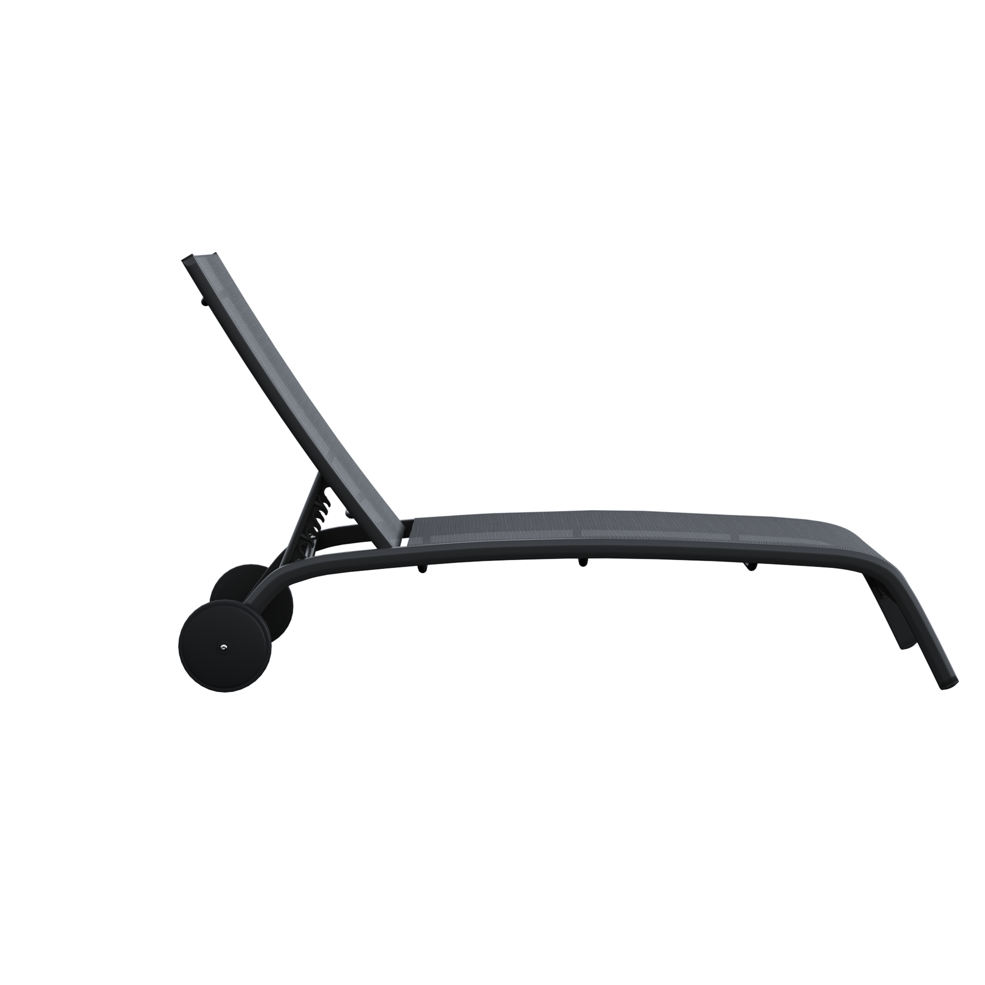 Lettino senza cuscino Lyra II NATERIAL in alluminio nero e seduta grigio - 10