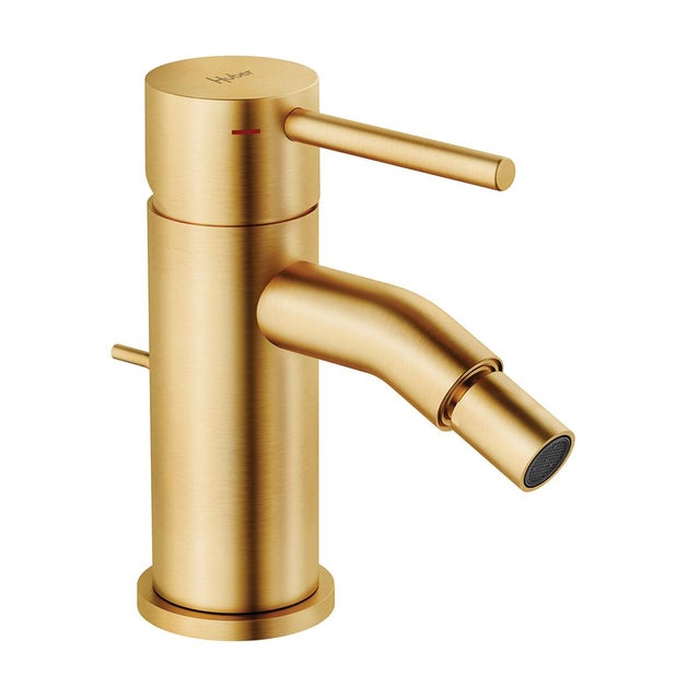 Rubinetto per bidet getto laminare cristallino TAYRONA HUBER oro spazzolato satinato