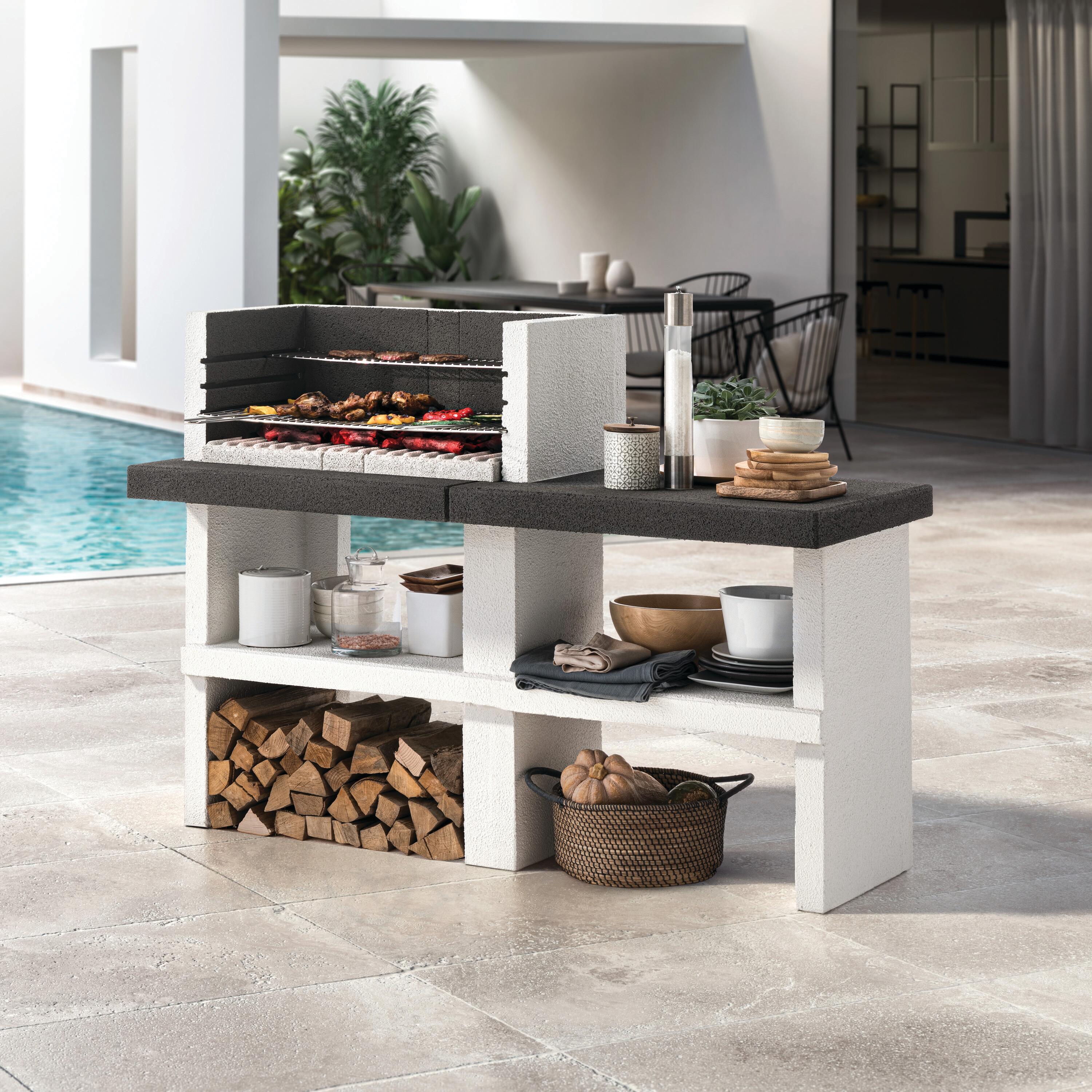 Barbecue fisso a legna e carbonella MENTON 3 EASY GARDEN BY PALAZZETTI L 160 x H 108 x P 59 cm - 2