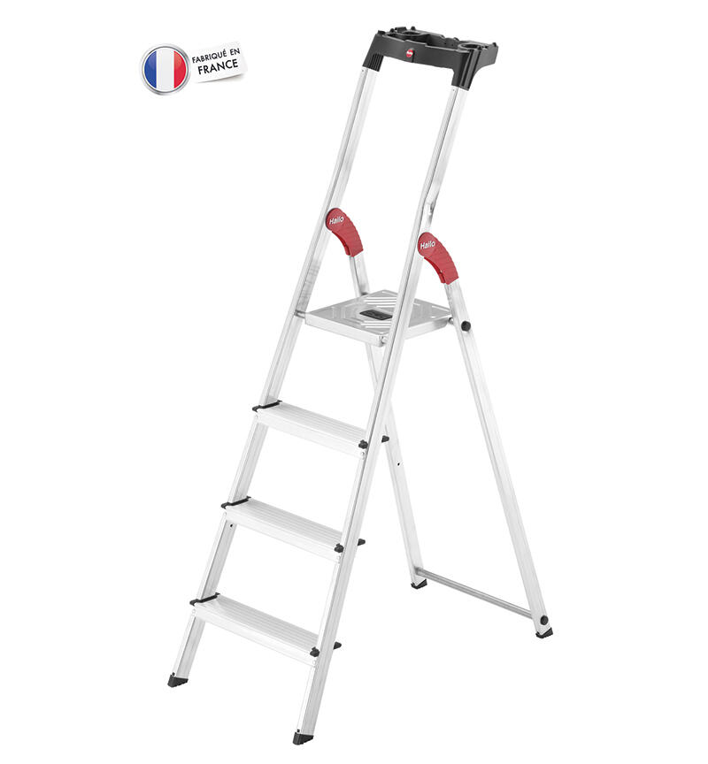Escabeau aluminium HAILO L60 4 marches avec tablette porte-outils - 12