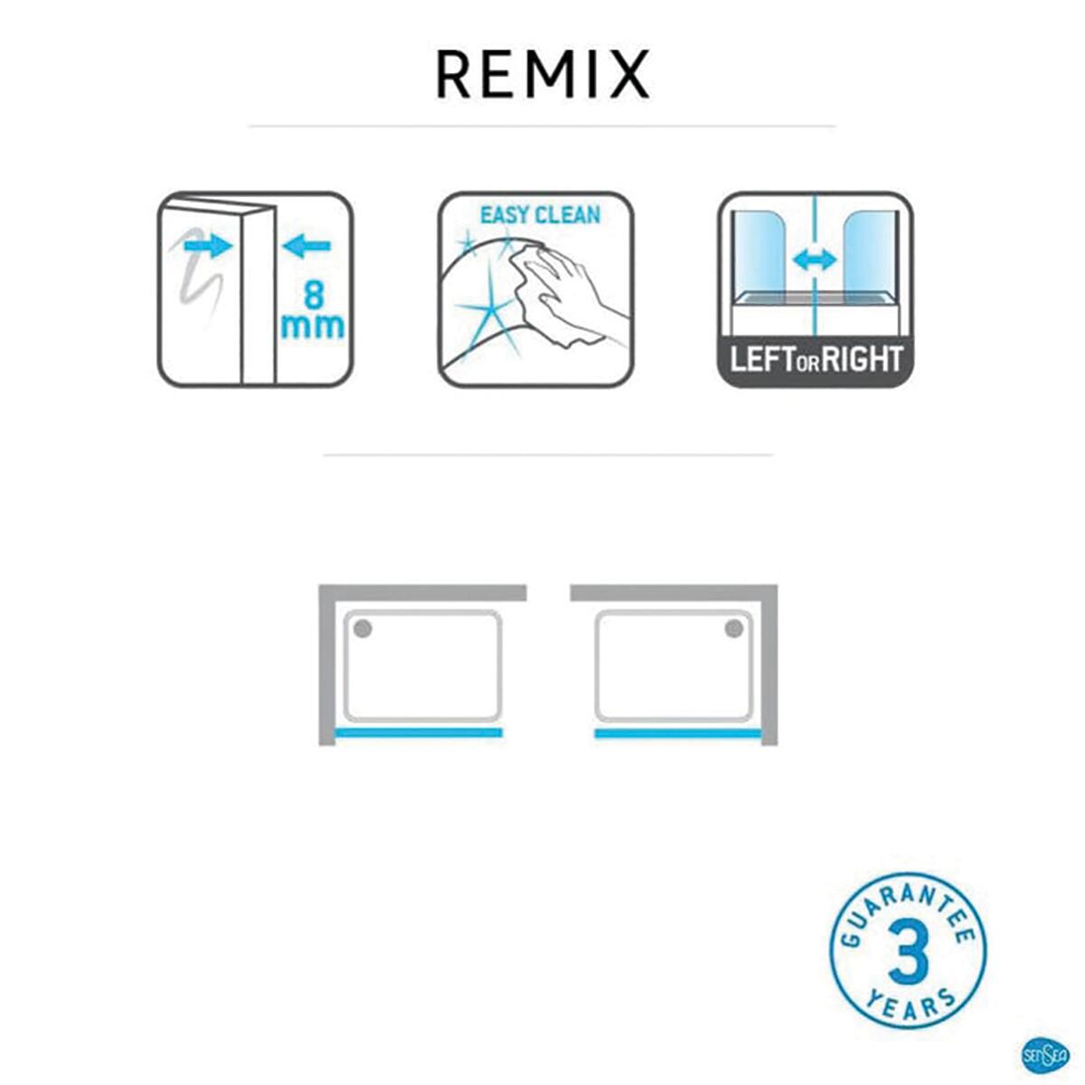 Box doccia walk-in Remix, vetro 8 mm, L 97-98.5 cm x H 200 cm, profilo cromo - 29