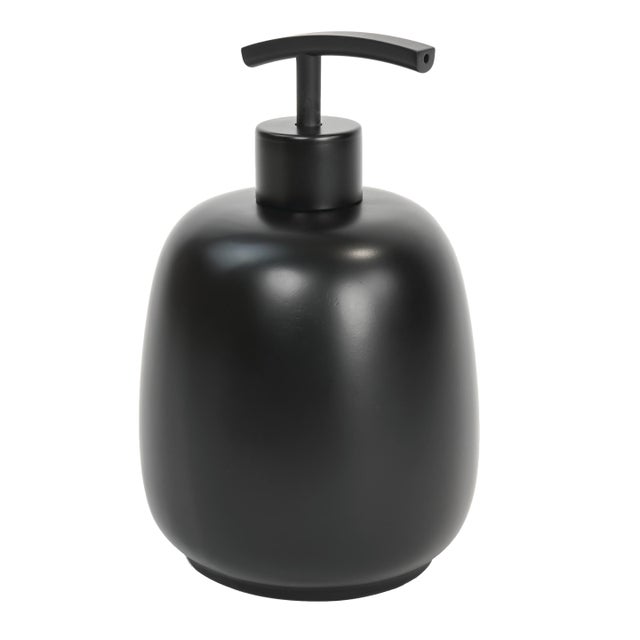 Dispenser sapone per bagno d'appoggio AFRA dispenser in poliresina nero matt in resina 0.5 l
