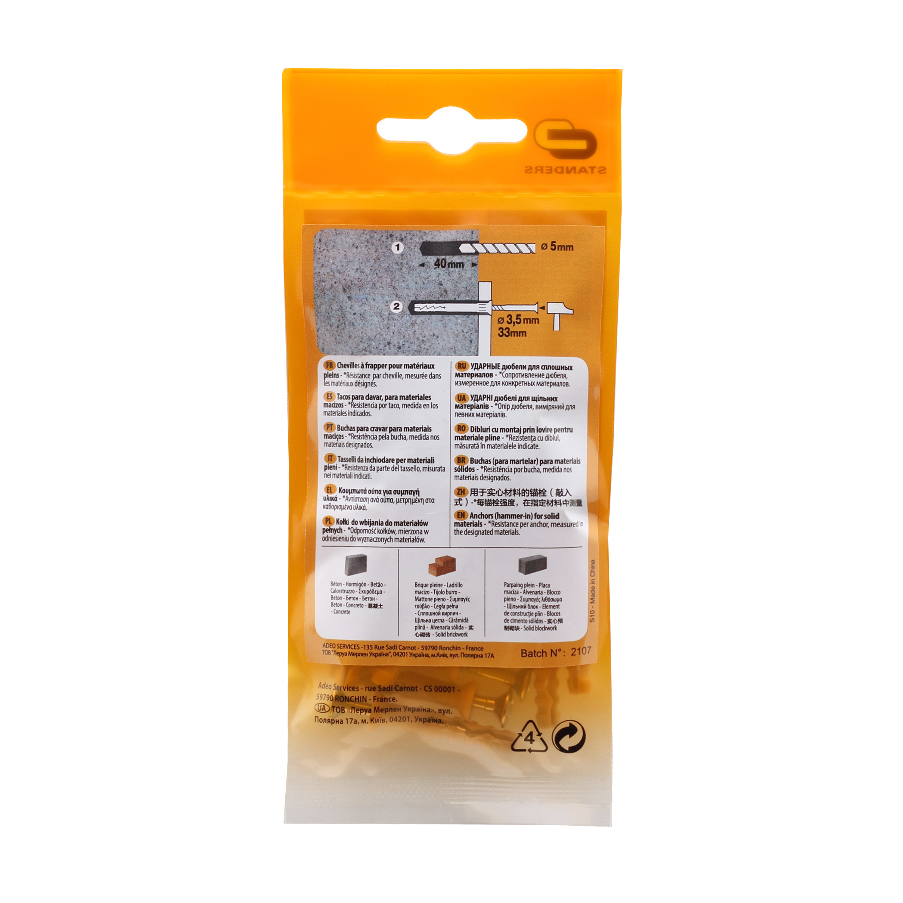 20 buchas nylon STANDERS 5X30MM COM PARAFUSO - 6