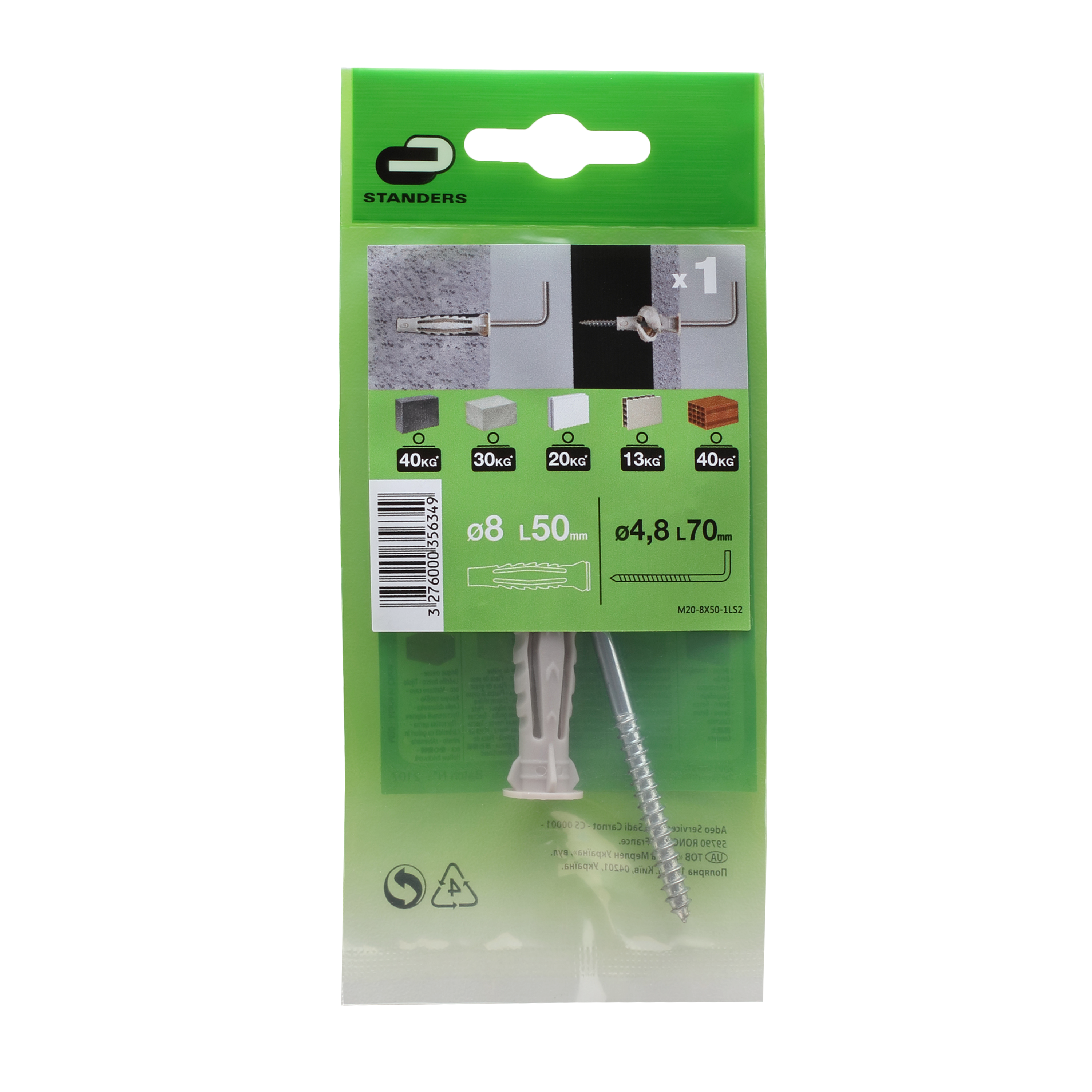 Bucha e escápula STANDERS MULTIMATERIAL D8X50MM - 3