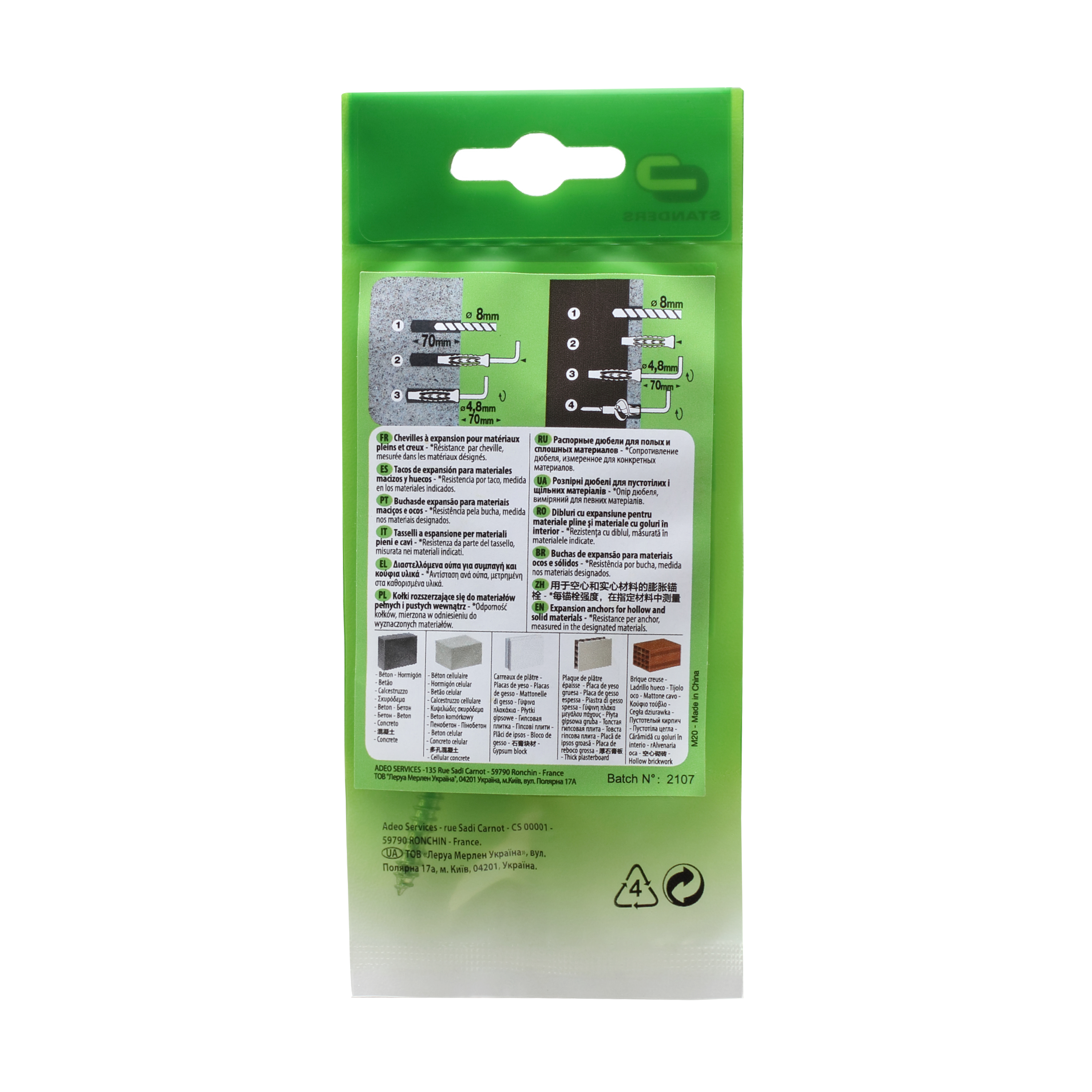 Bucha e escápula STANDERS MULTIMATERIAL D8X50MM - 2