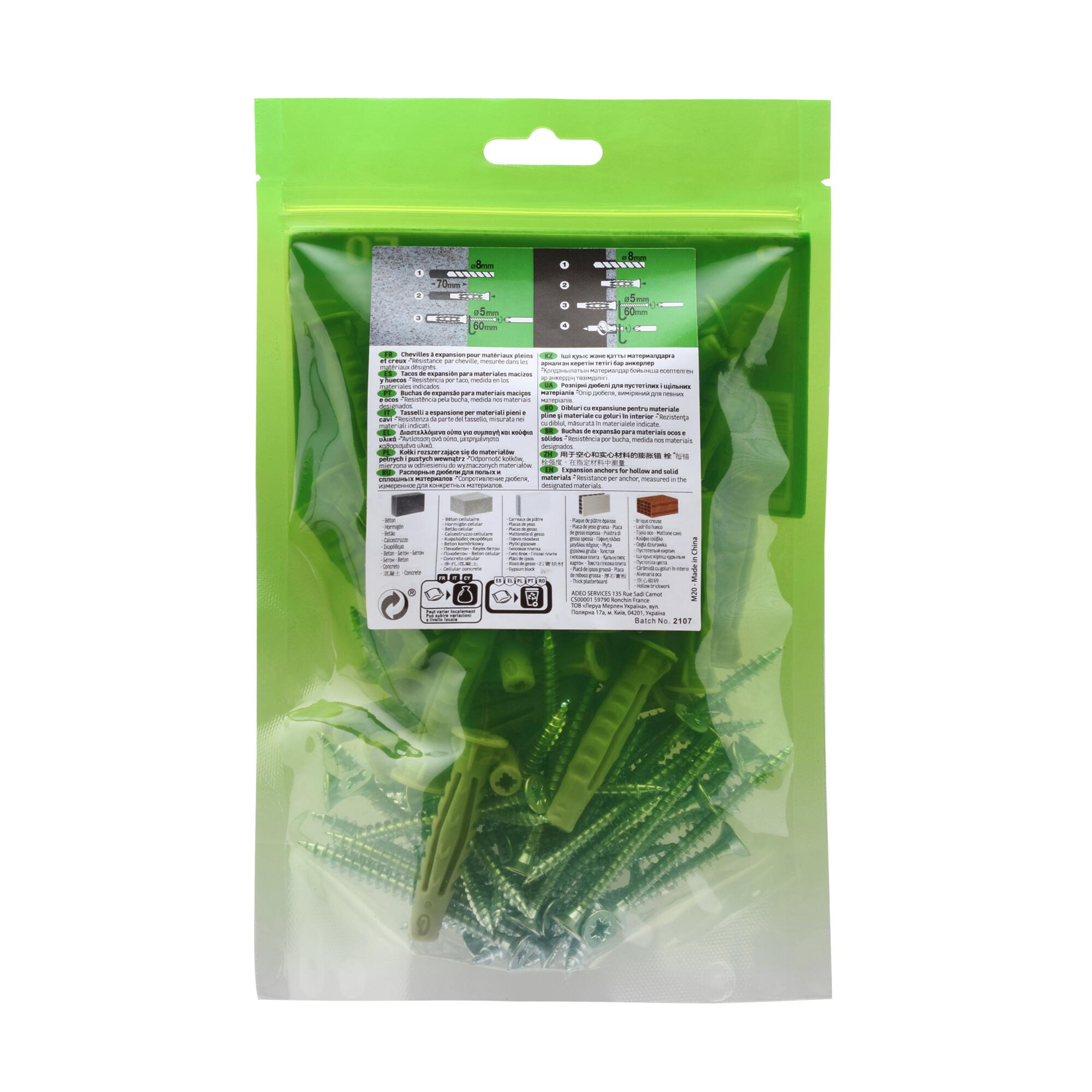 Pack buchas e parafusos STANDERS BUCHA + PARAFUSO MULTIMATERIAL NYLON 50UN - 6