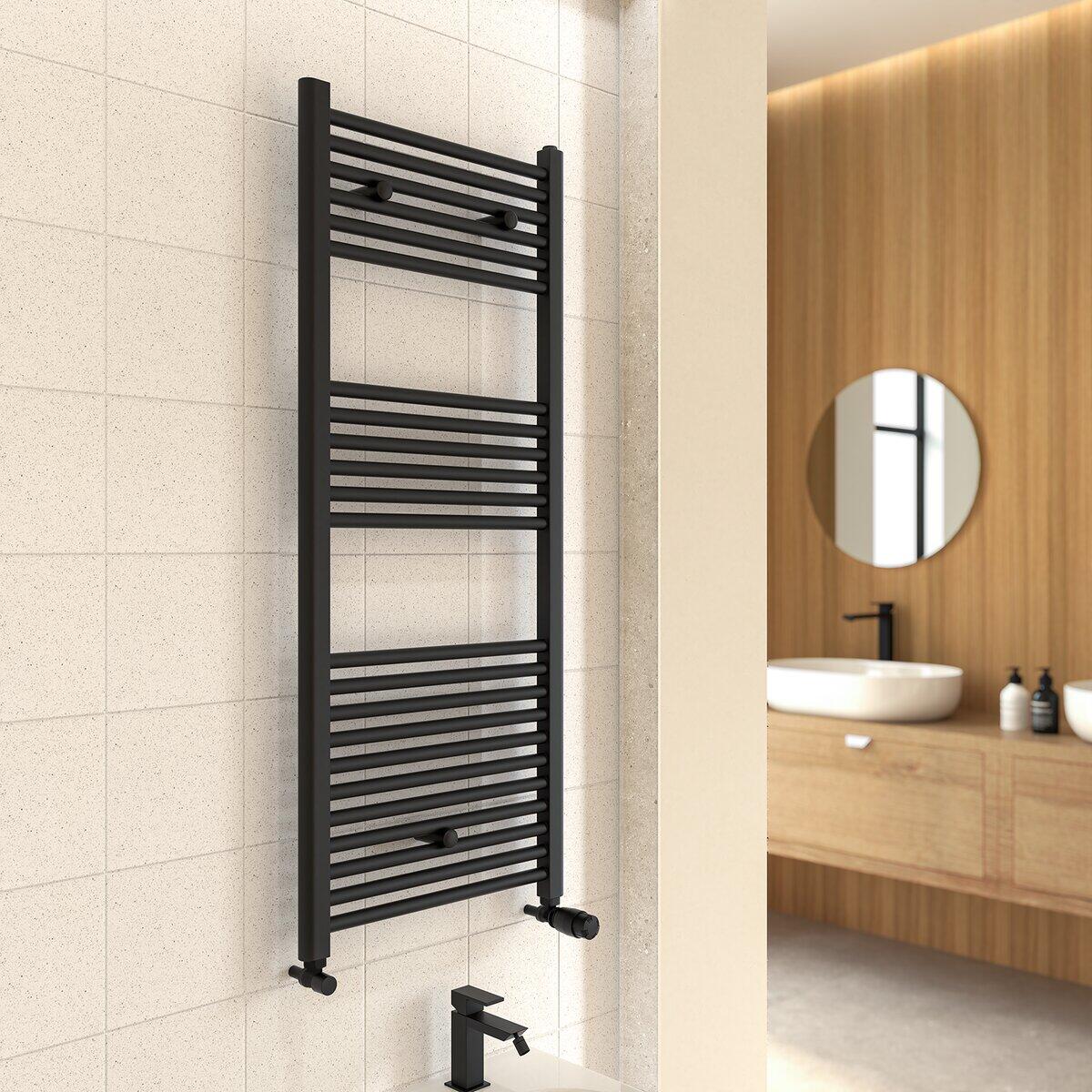 Scaldasalviette ad acqua calda OPERA nero interasse 450 mm, L 50 x H 120 cm - 2
