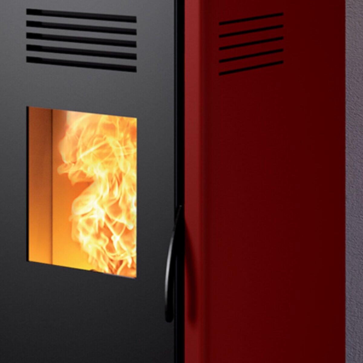 Stufa a pellet ventilata INVICTA Nuova Vieste 7.3 KW bordeaux - 5