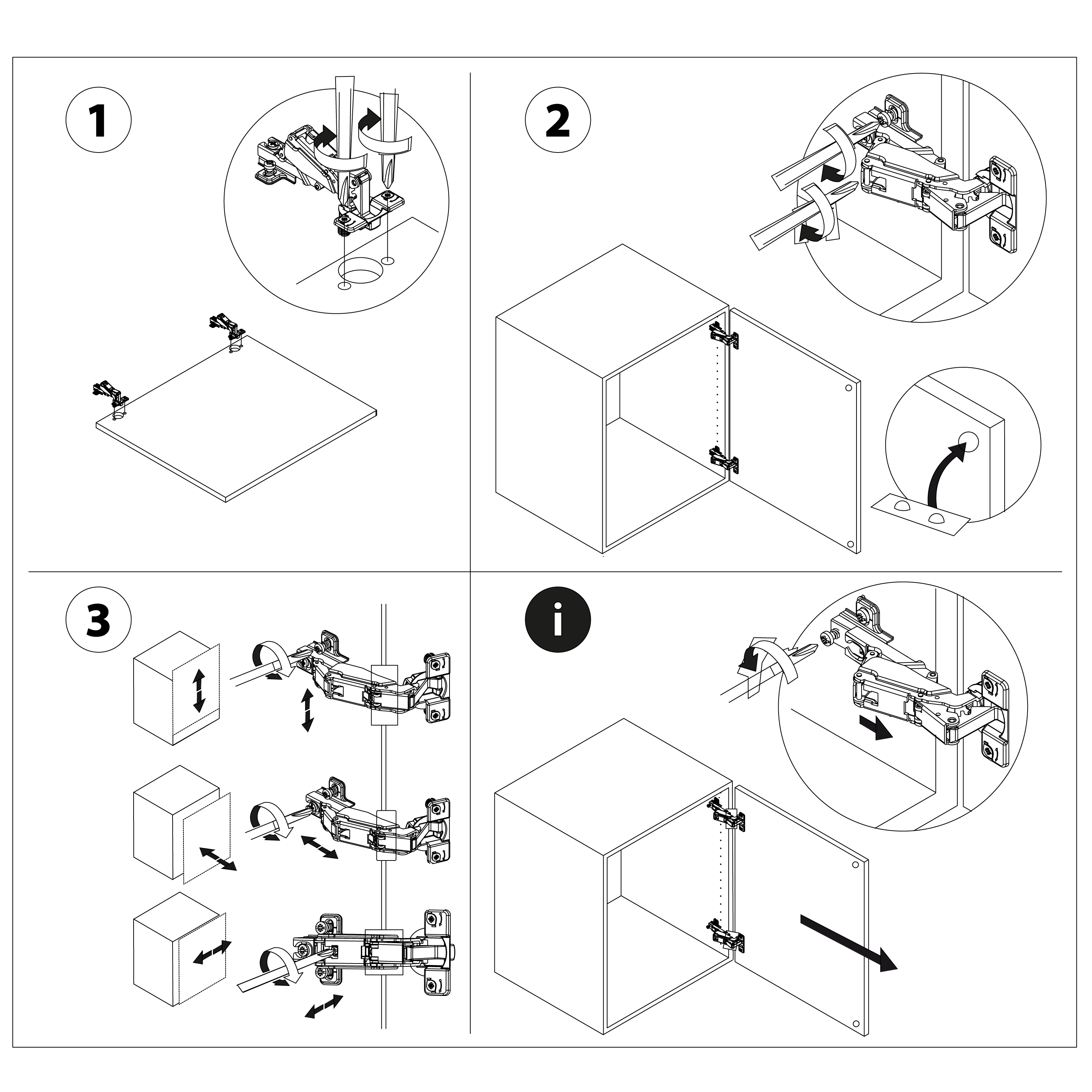 2 charnières invisibles, 160° - 5