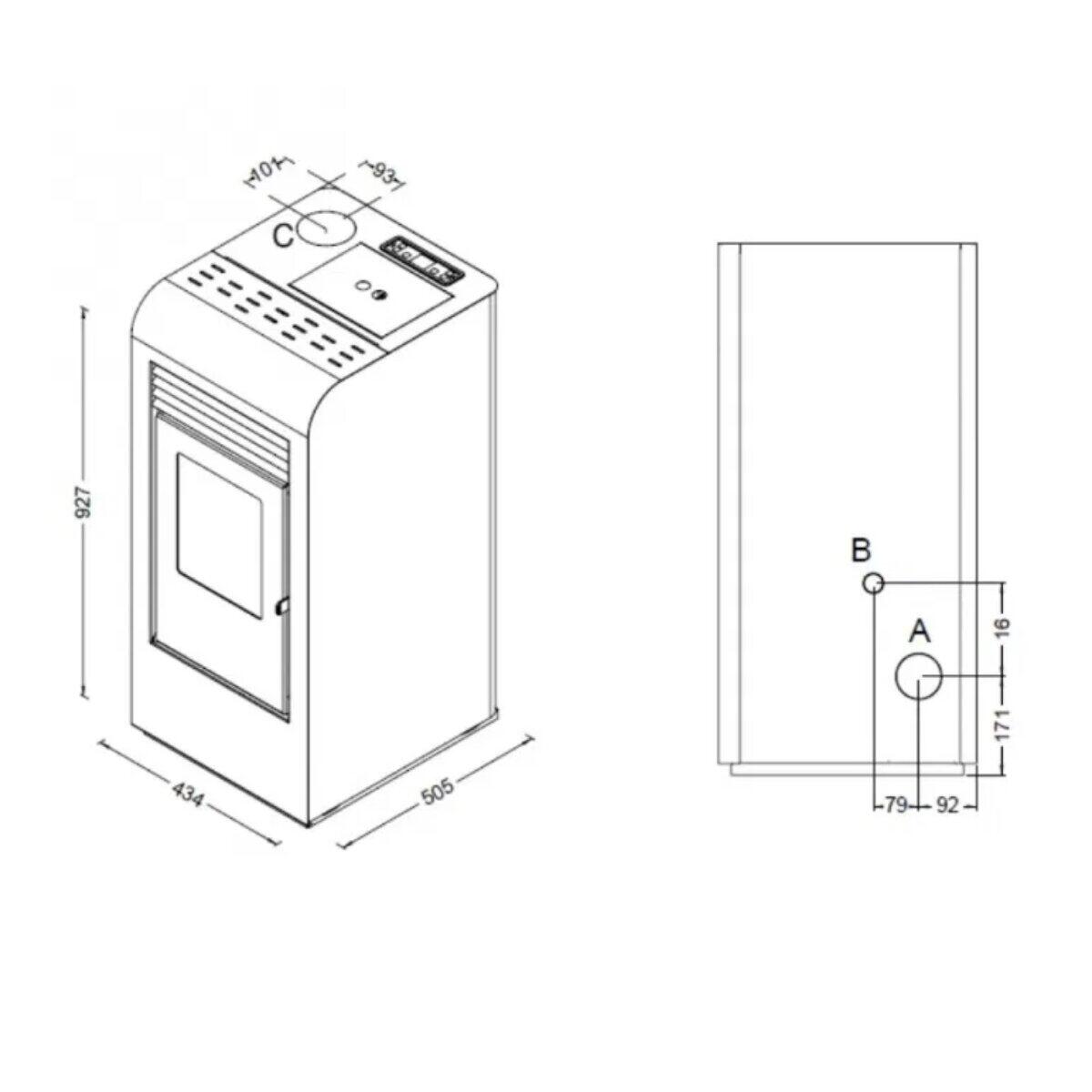 Stufa a pellet ventilata PUNTO FUOCO Giada 8 KW bianca - 6