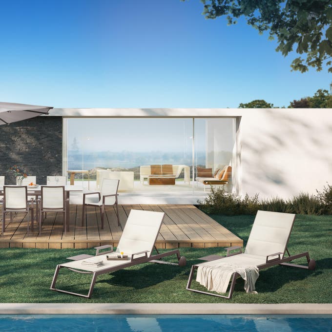 Conjunto hamacas piscina