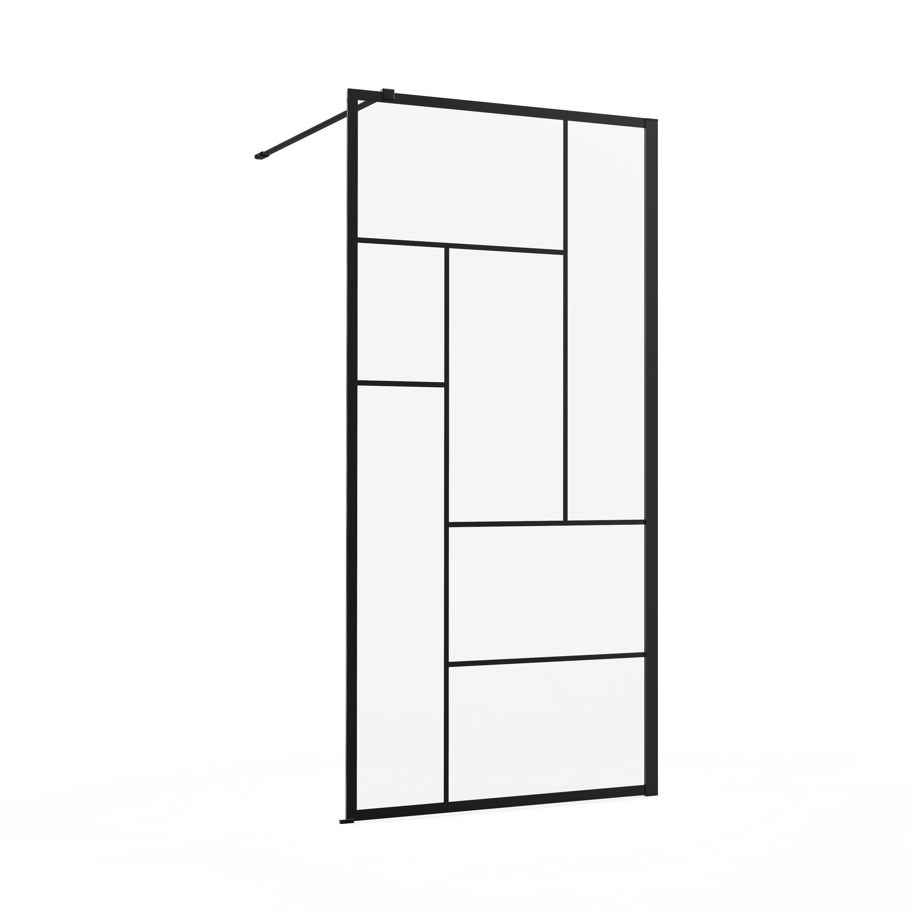 Painel de duche fixo  100x200 cm preto e transparente Sensea Studio - 4