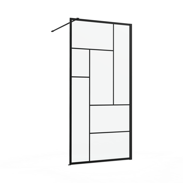 Kabina Walk-in Studio 100x200 transparentna profil czarny Sensea