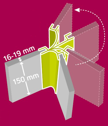 Lot de 4 Profil de jonction aluminium L.19.5 x l.15 cm - 2