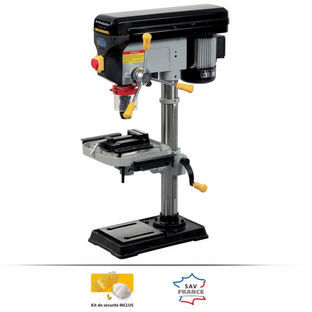 Perceuse à colonne D. mandrin 16mm PEUGEOT 550W, Energydrill 16lbe avec étau