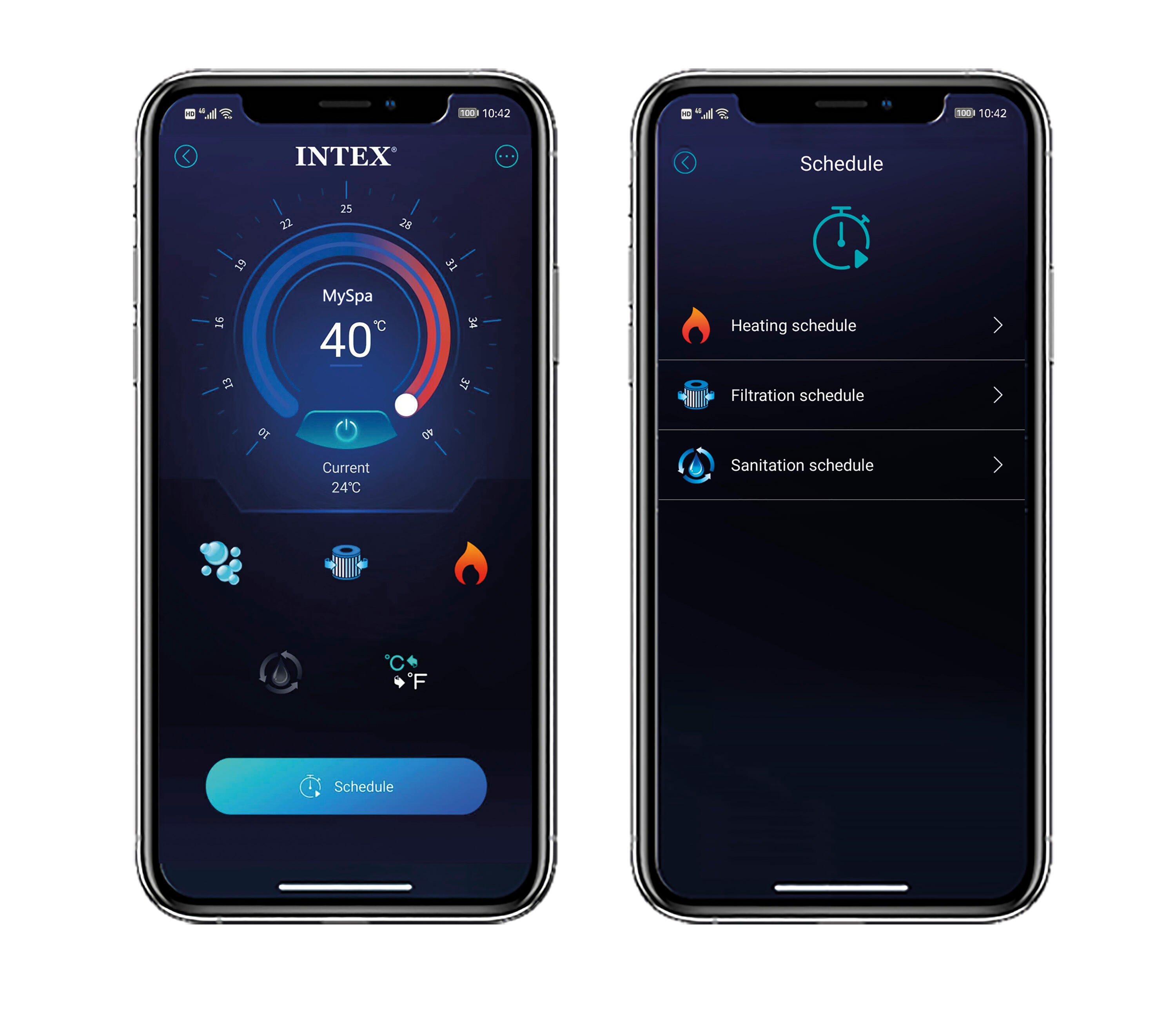 Pure spa gonflable INTEX Ardoise carré 4 places - 8