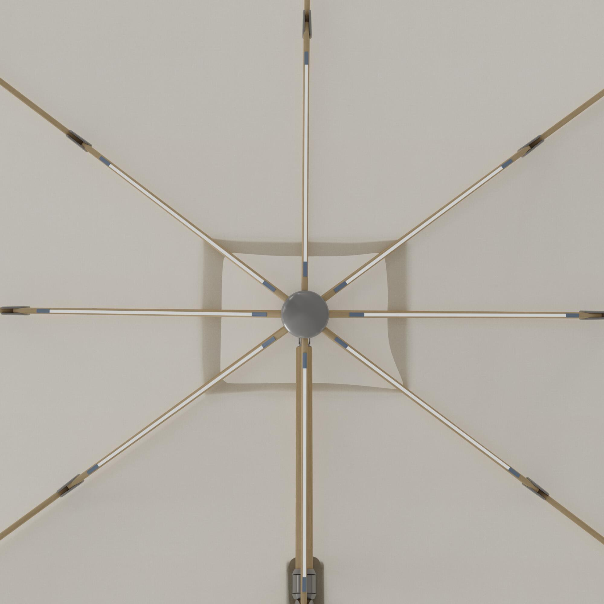 Ombrellone a palo laterale marrone Sonora NATERIAL con telo rettangolare bianco L 280 x P 391 x H 274 cm - 21