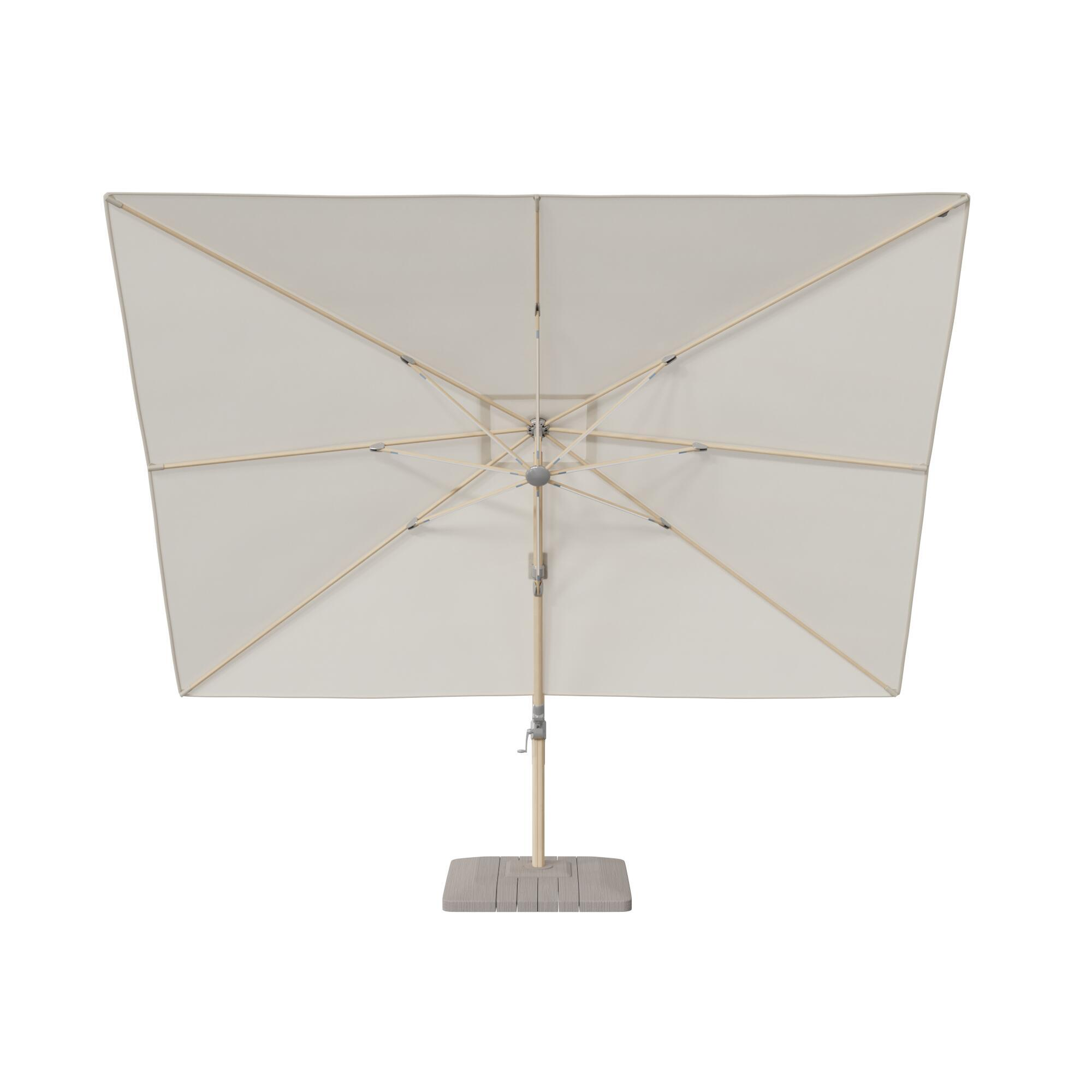 Ombrellone a palo laterale marrone Sonora NATERIAL con telo rettangolare bianco L 280 x P 391 x H 274 cm - 17