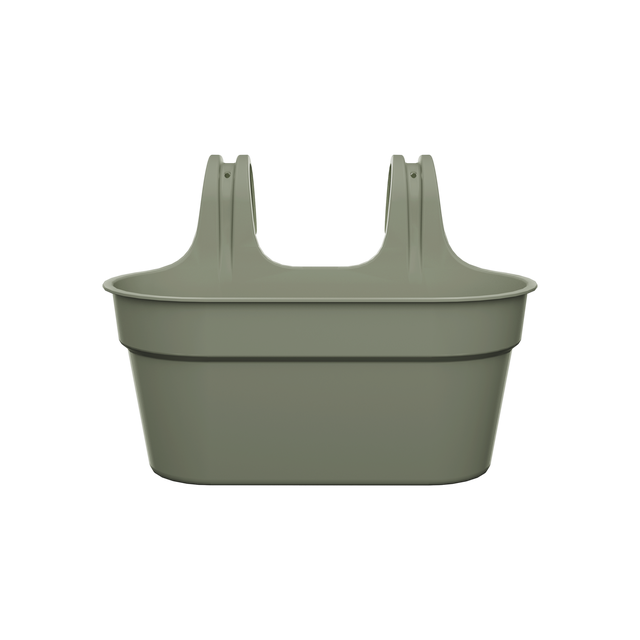Jardinière balcon polypropylène NATERIAL L.26,6 x l.35 x H.24.8 cm vert olive