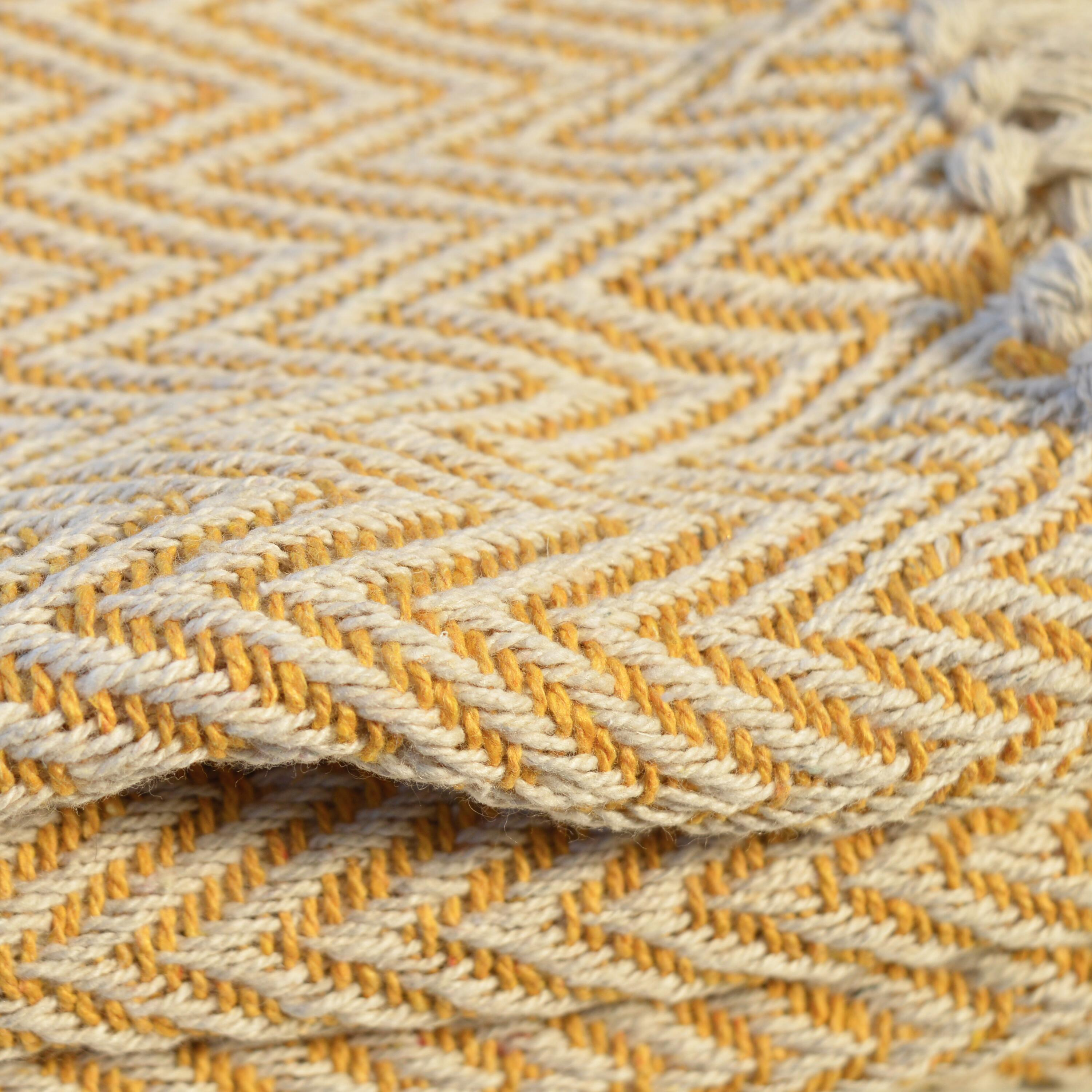 Plaid Aubin, jaune l.130 x L.180 cm - 2