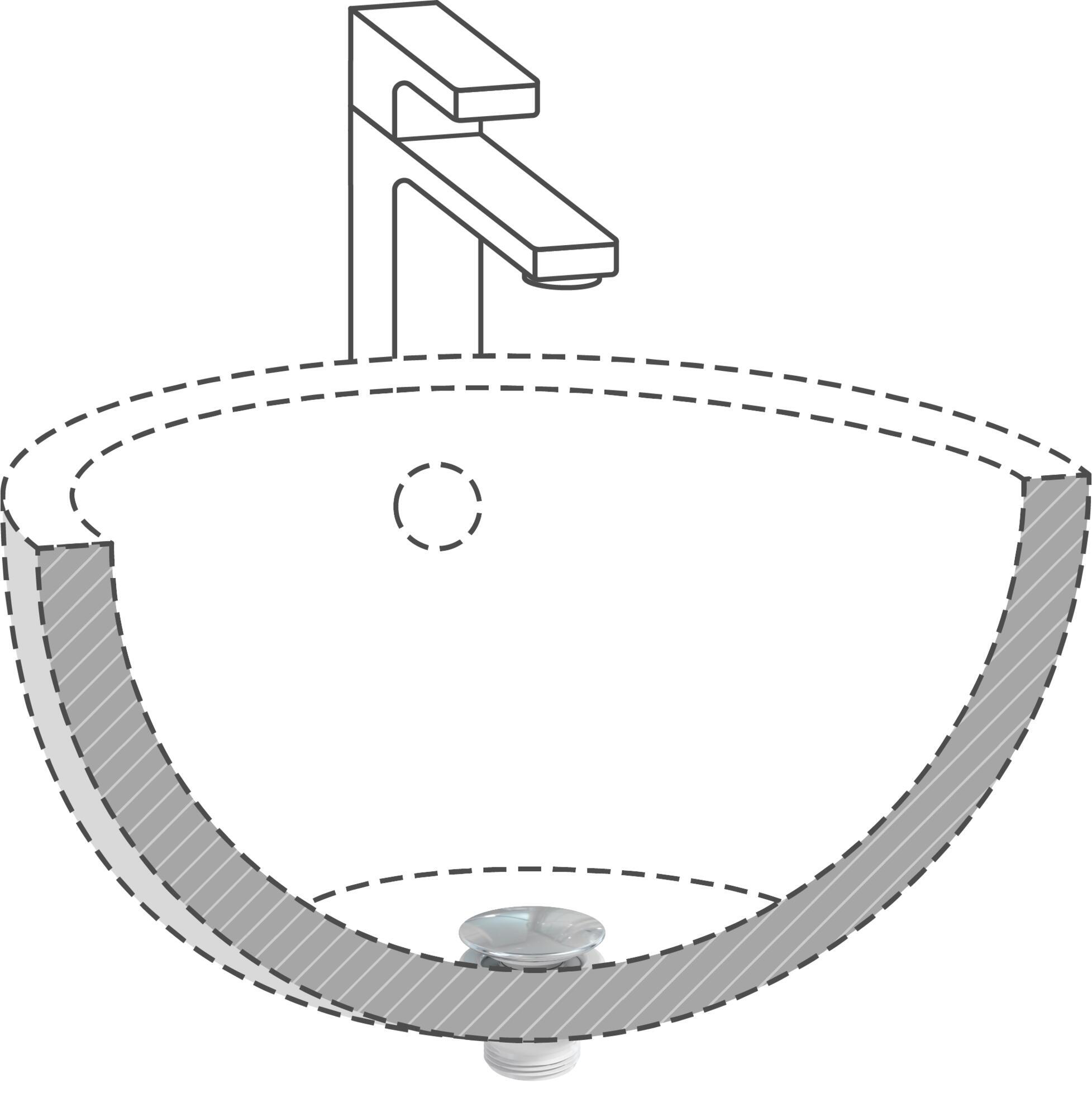 Bonde, clic-clac pour lavabo / lave-mains / vasque recyclé, chrome Diam.63 mm, E - 5
