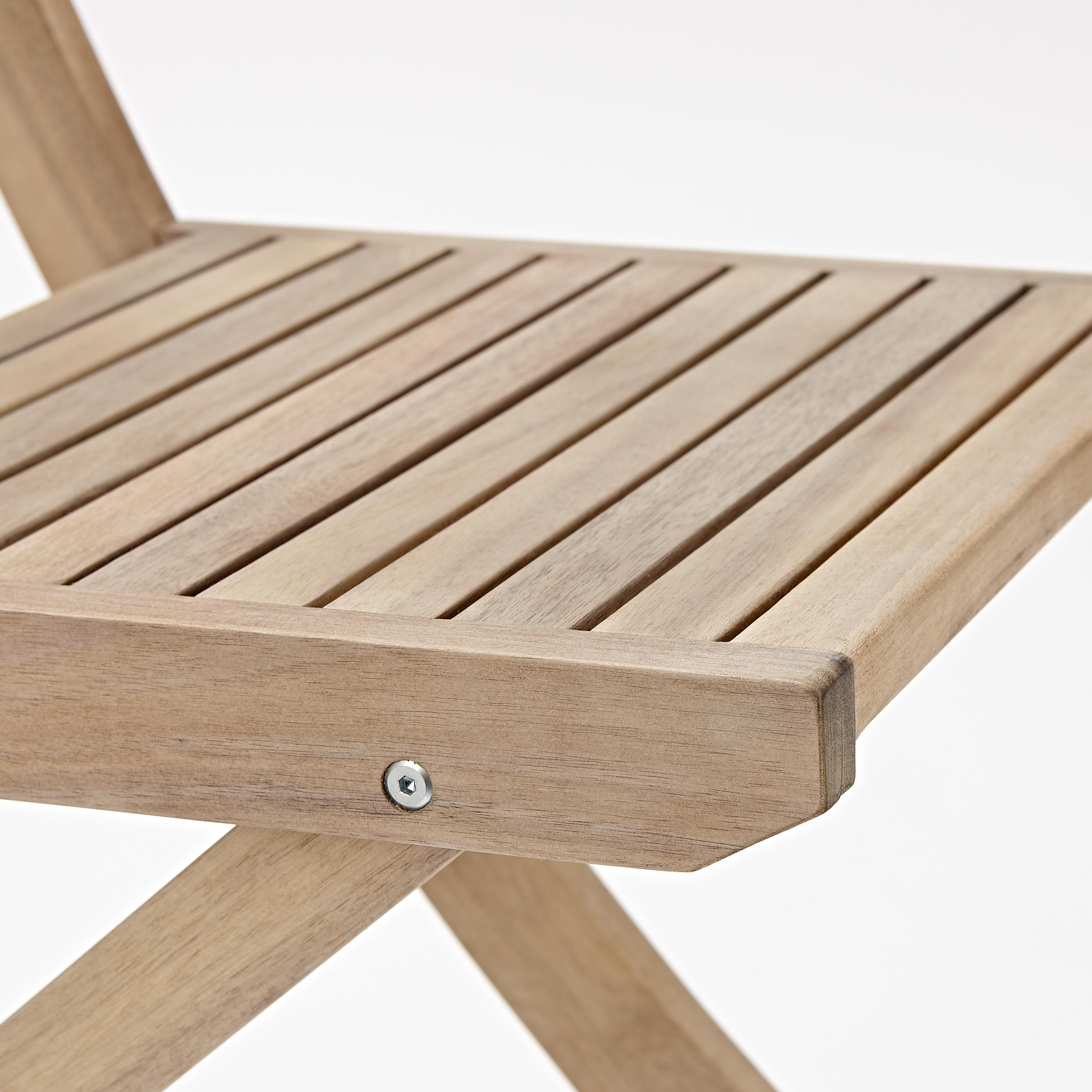 Sedia da giardino pieghevole in acacia Solaris NATERIAL, seduta in acacia beige - 20