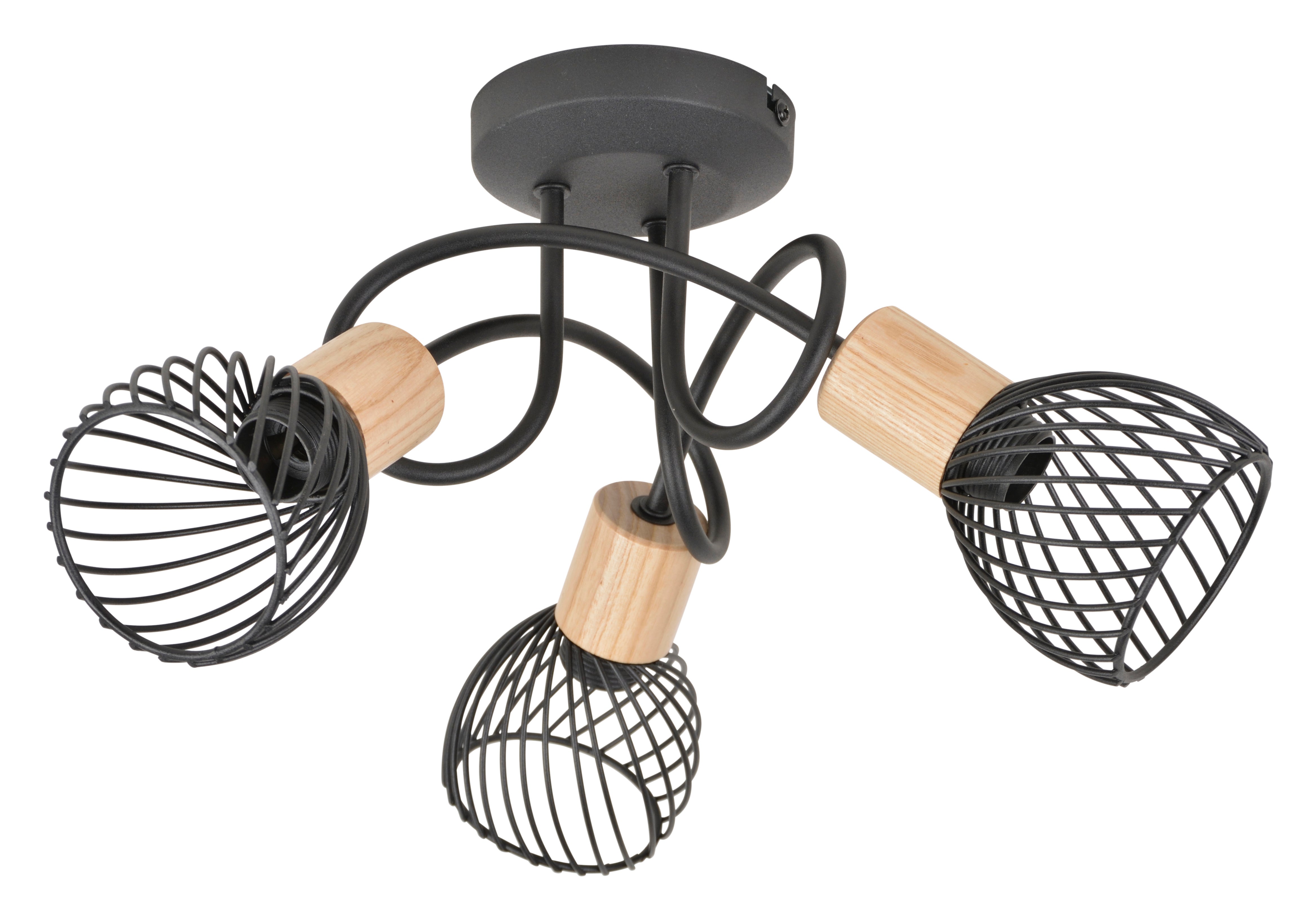 Plafonnier E14, acier, noir Kento D.25 cm COREP - 4