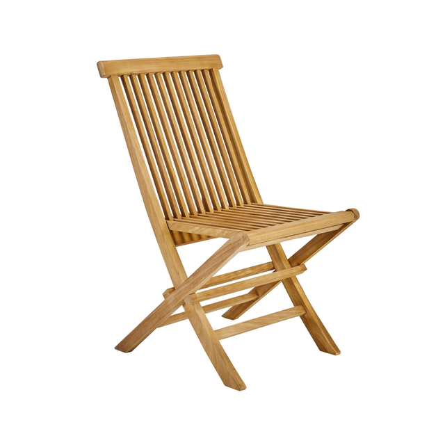 Sedia da giardino in teak dorato pieghevole Antea NATERIAL, seduta in teak marrone, 2 pezzi