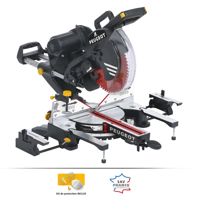 Scie à onglet filaire PEUGEOT ENERGYSAW double inclinaison, 305 mm, 1600 W