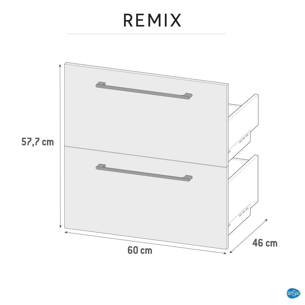 Tiroir effet chêne naturel l.60 cm x P.46 cm Remix - 5