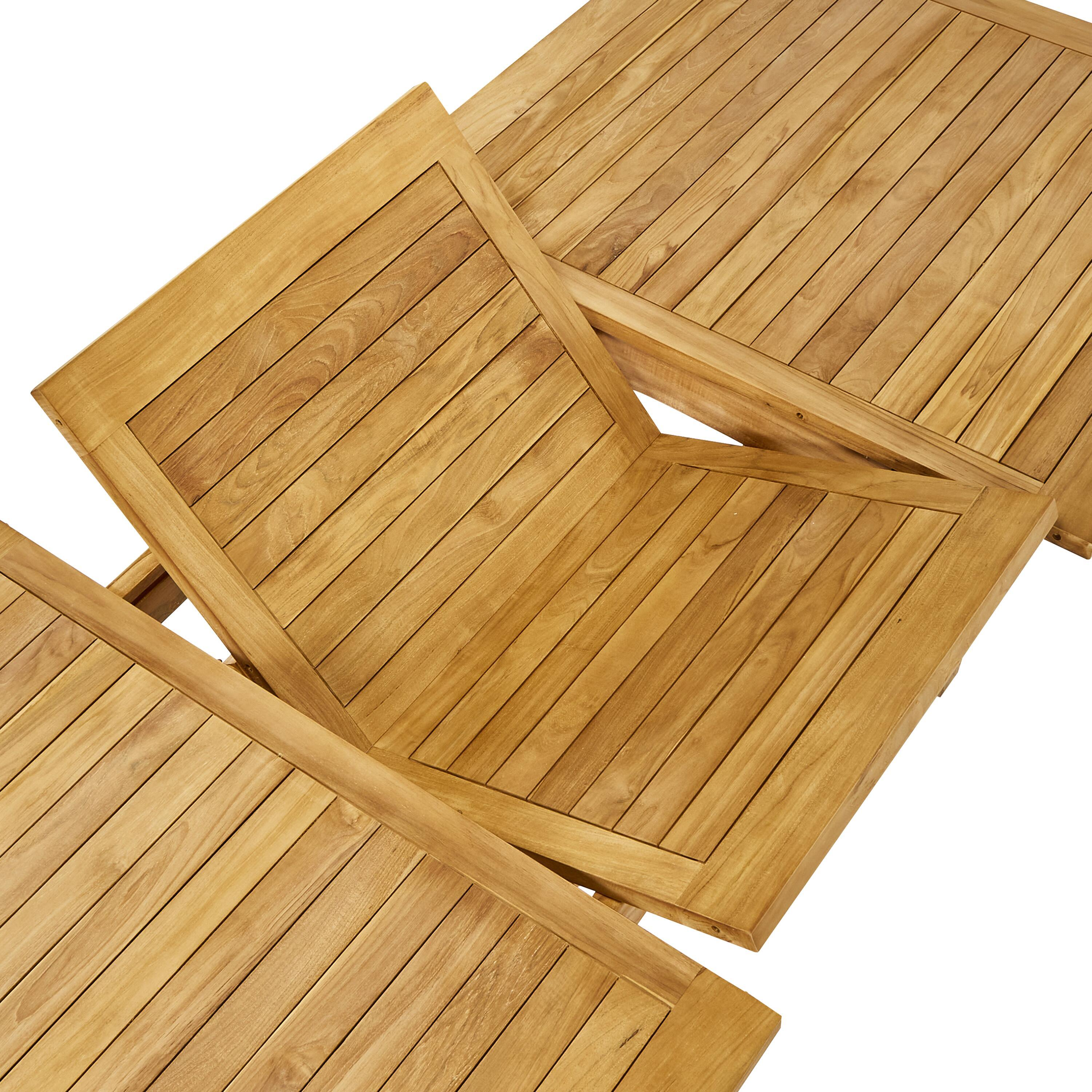 Tavolo da giardino allungabile Antea NATERIAL in teak naturale per 10 persone 180/240x100cm - 17