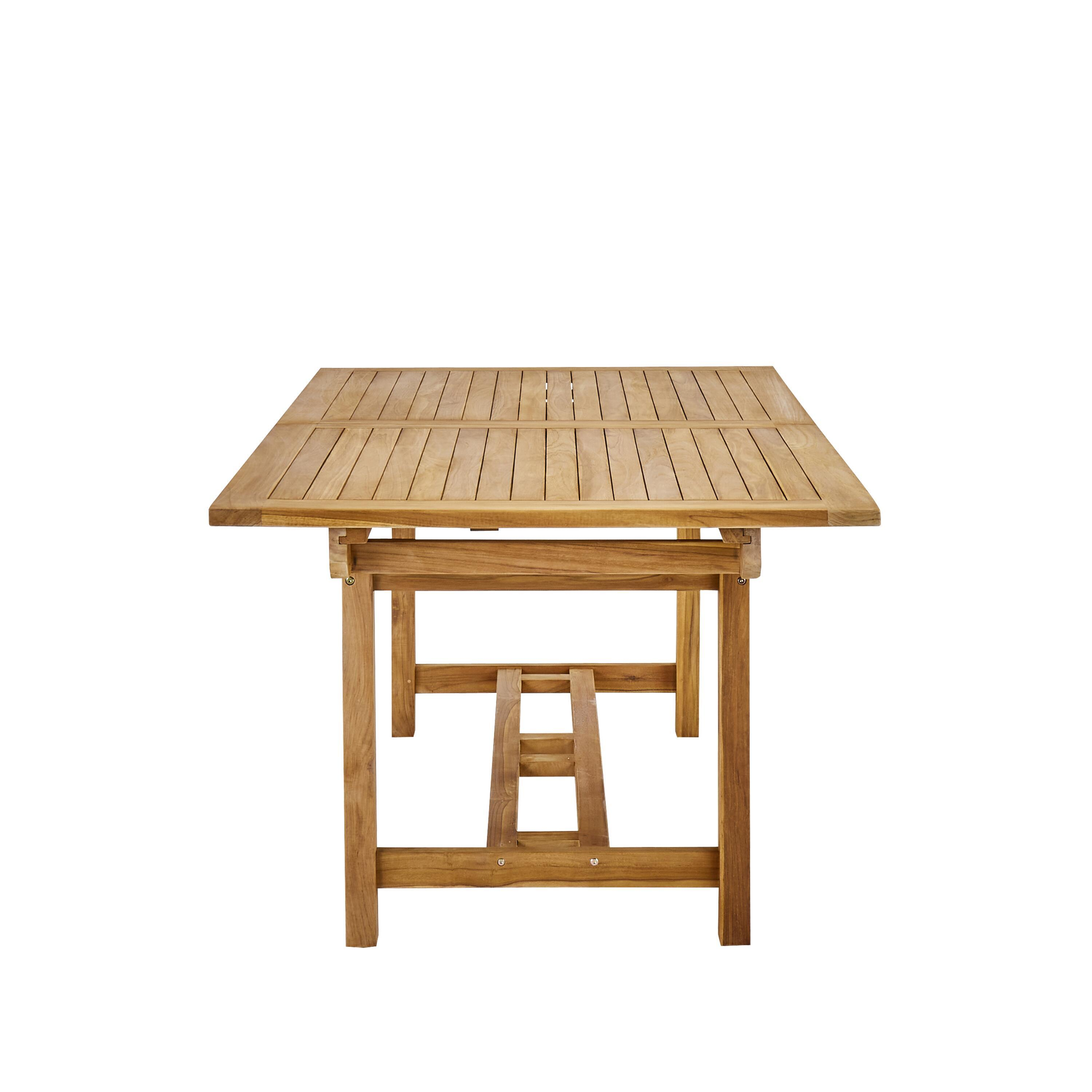 Tavolo da giardino allungabile Antea NATERIAL in teak naturale per 10 persone 180/240x100cm - 10