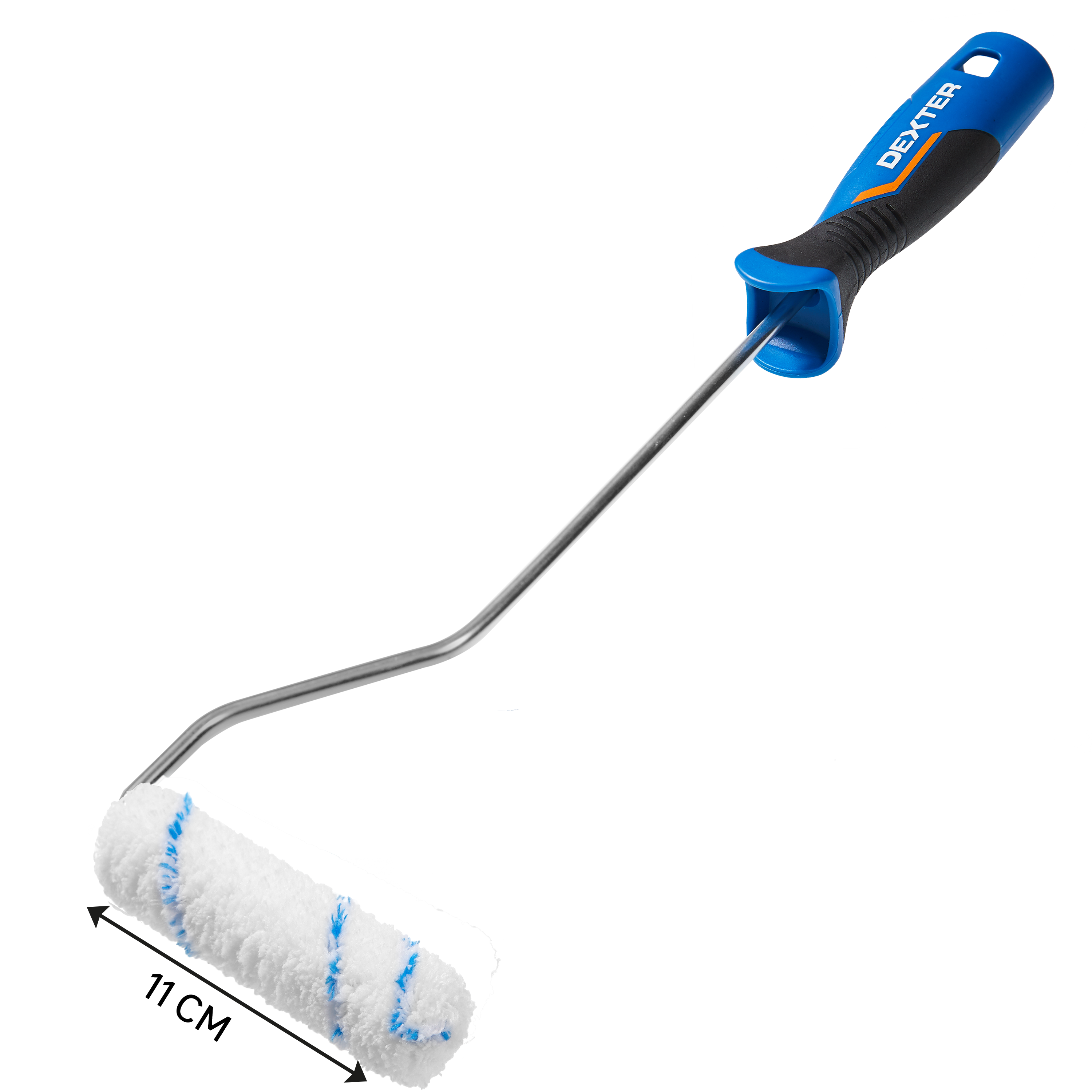 Mini rodillo para pintar superficies lisas y aplicar capas base DEXTER de 110 mm de anchura, 15 mm de diámetro, pelo medio (5 mm a 12 mm). Fibra de poliéster. Varilla de acero. - 4