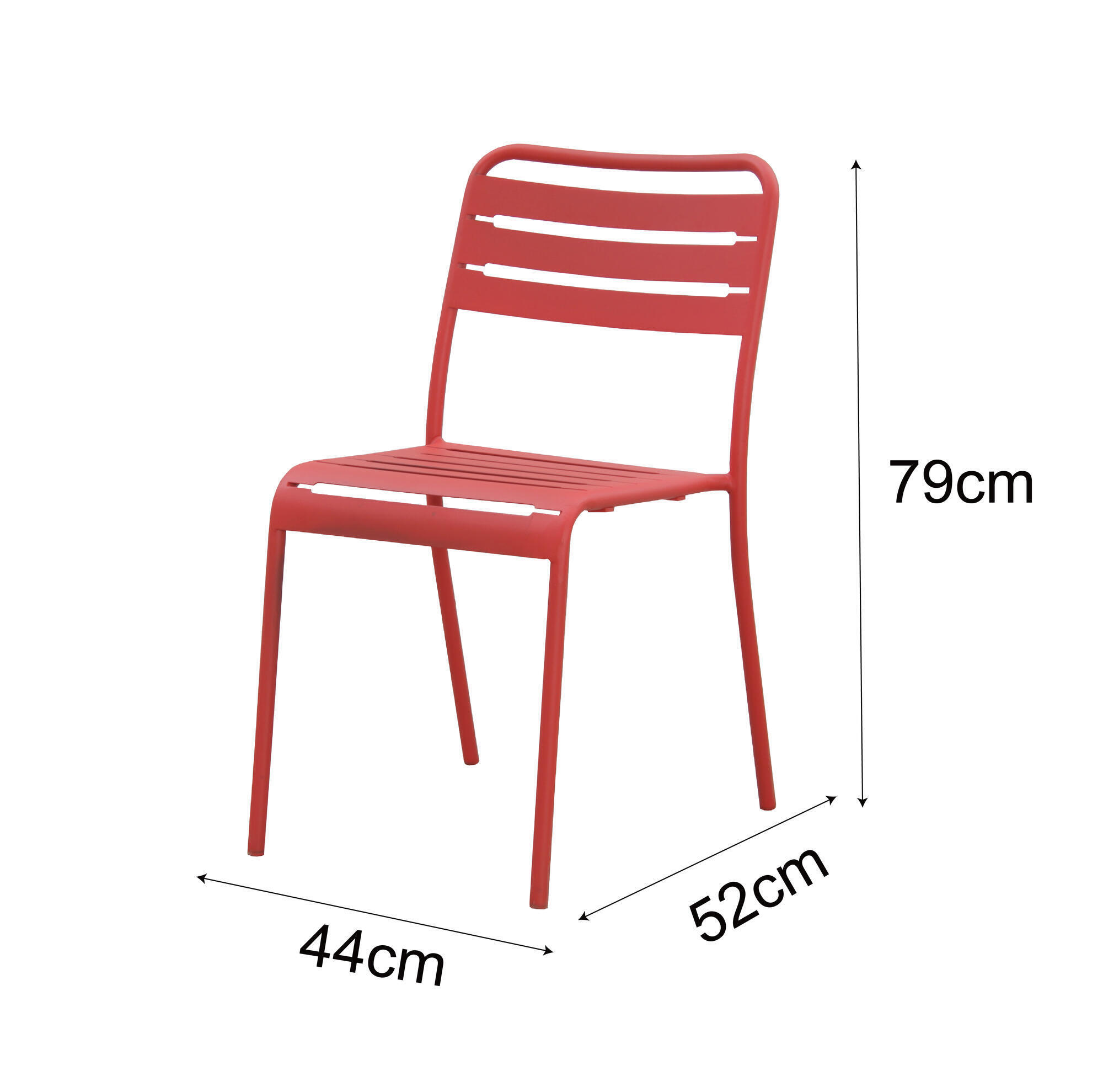 Chaise de jardin empilable Café en acier rouge - 8