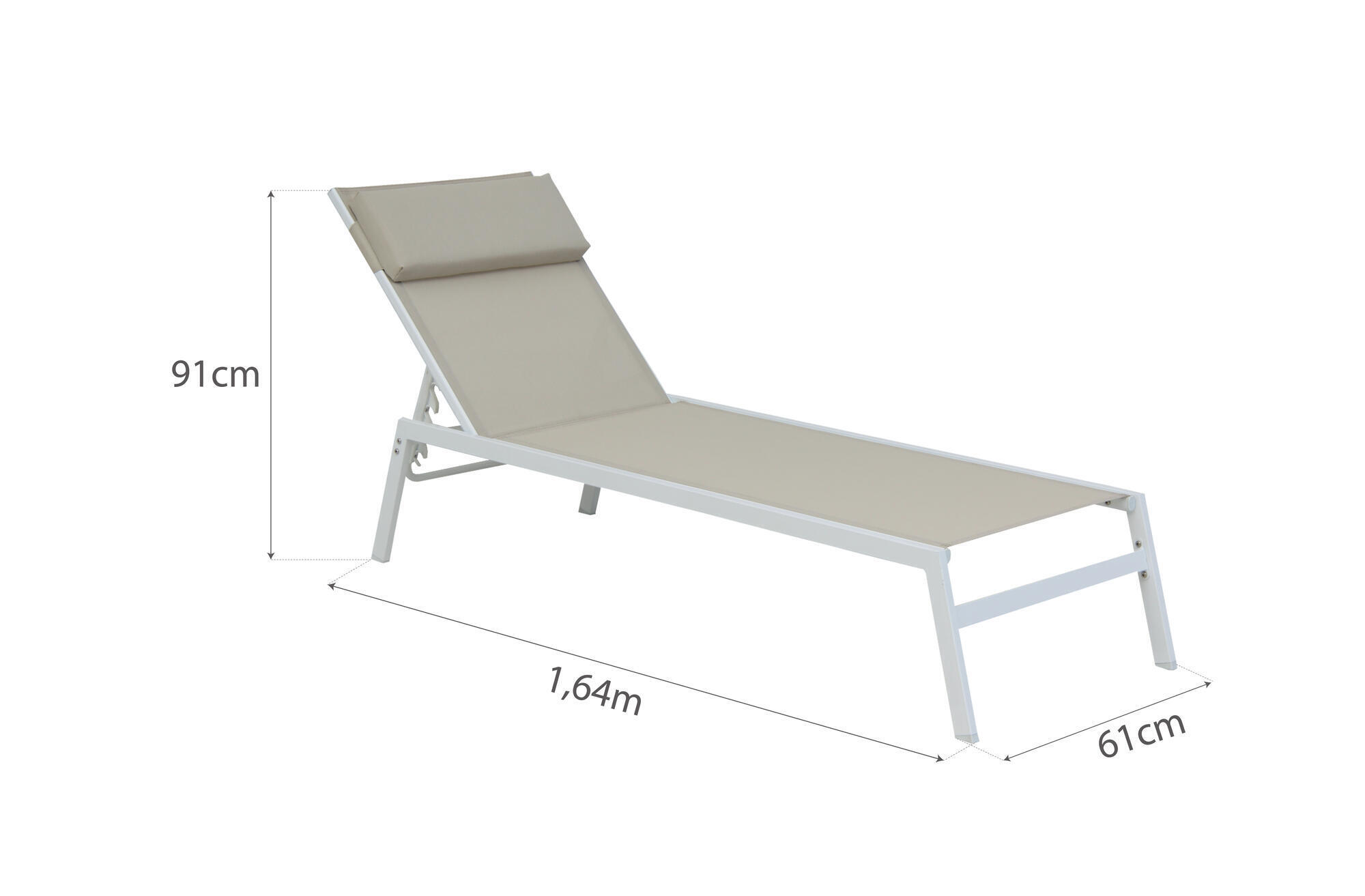 Bain de soleil en acier NATERIAL Riba beige - 6