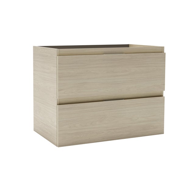 Meuble sous-vasque 2t l.80 x H.60 x P.45 cm effet chêne naturel Maya