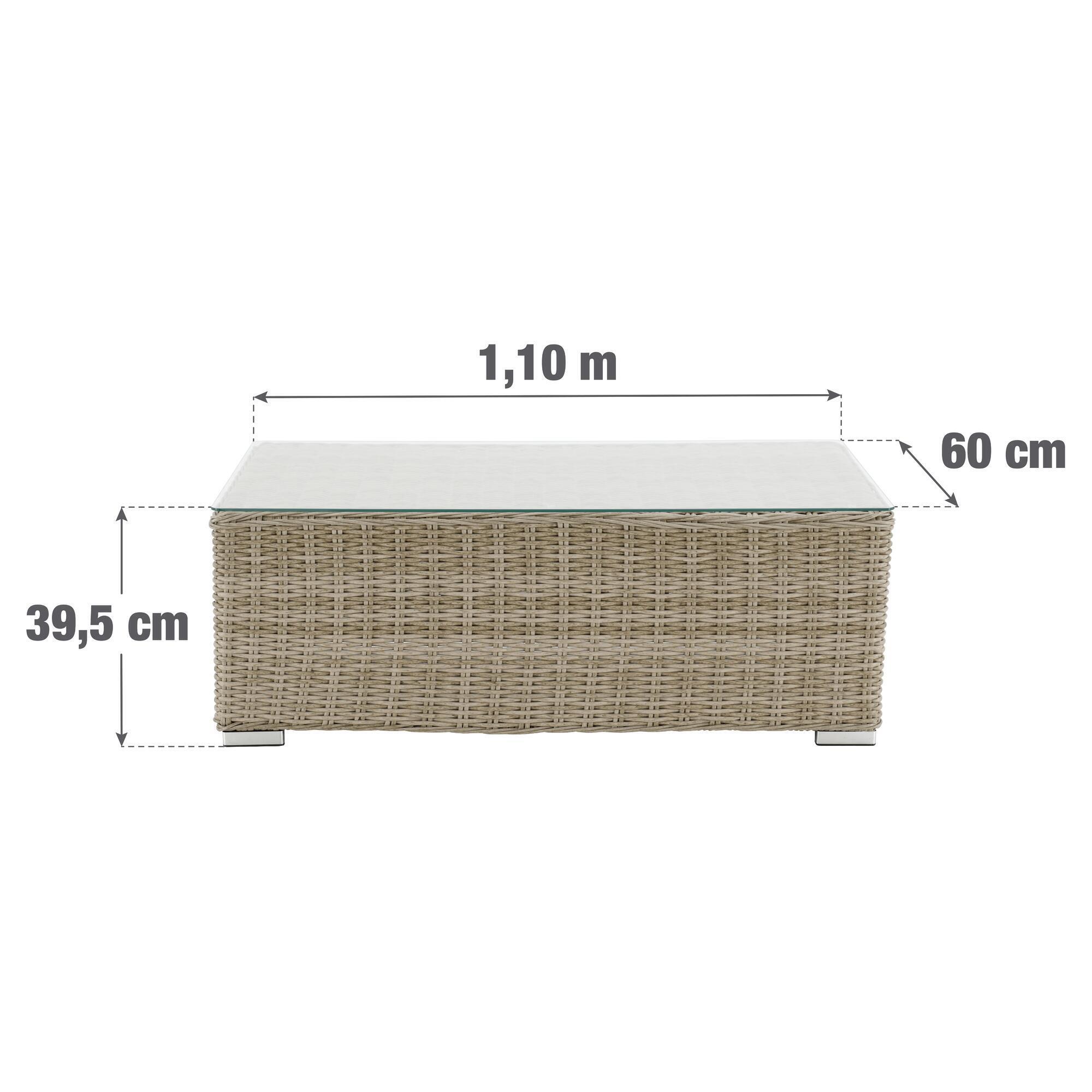 Tavolino da giardino in rattan sintetico acciaio piano vetro 50x H 52 cm acquista da OBI