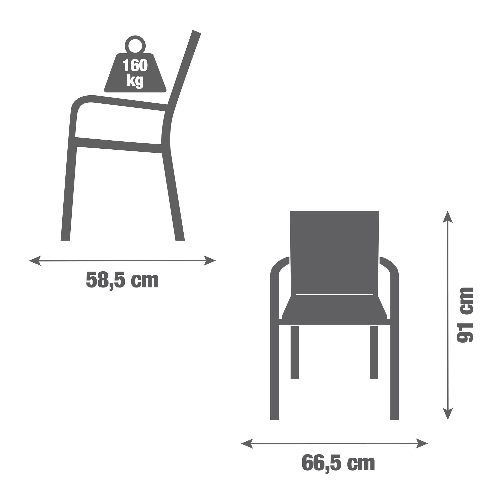 Chaise de jardin NATERIAL Las vegas en aluminium gris - 4