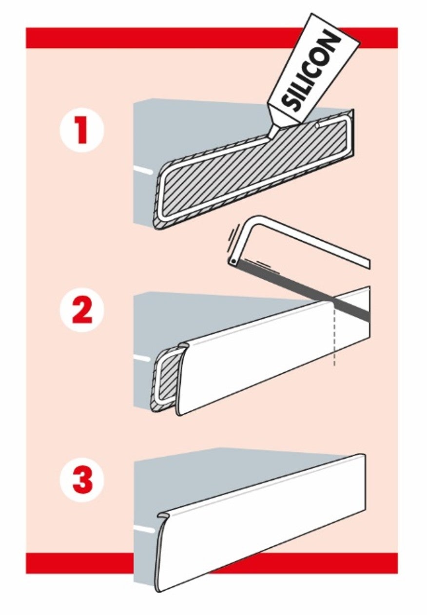 Profil finition aluminium L.67 x l.2.8 cm - 2