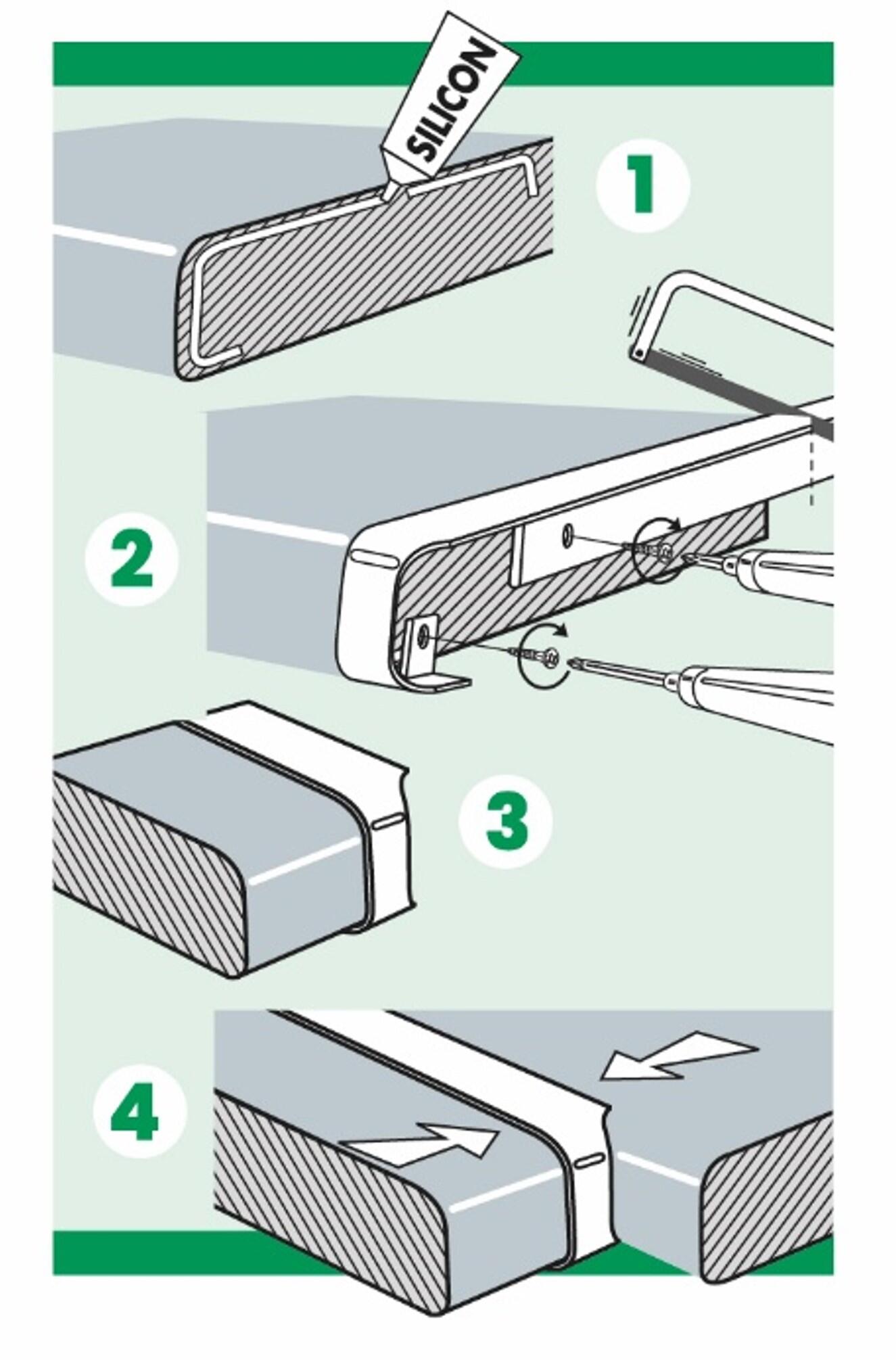 Profil de jonction d'angle aluminium L.67 x l.3.8 cm - 4