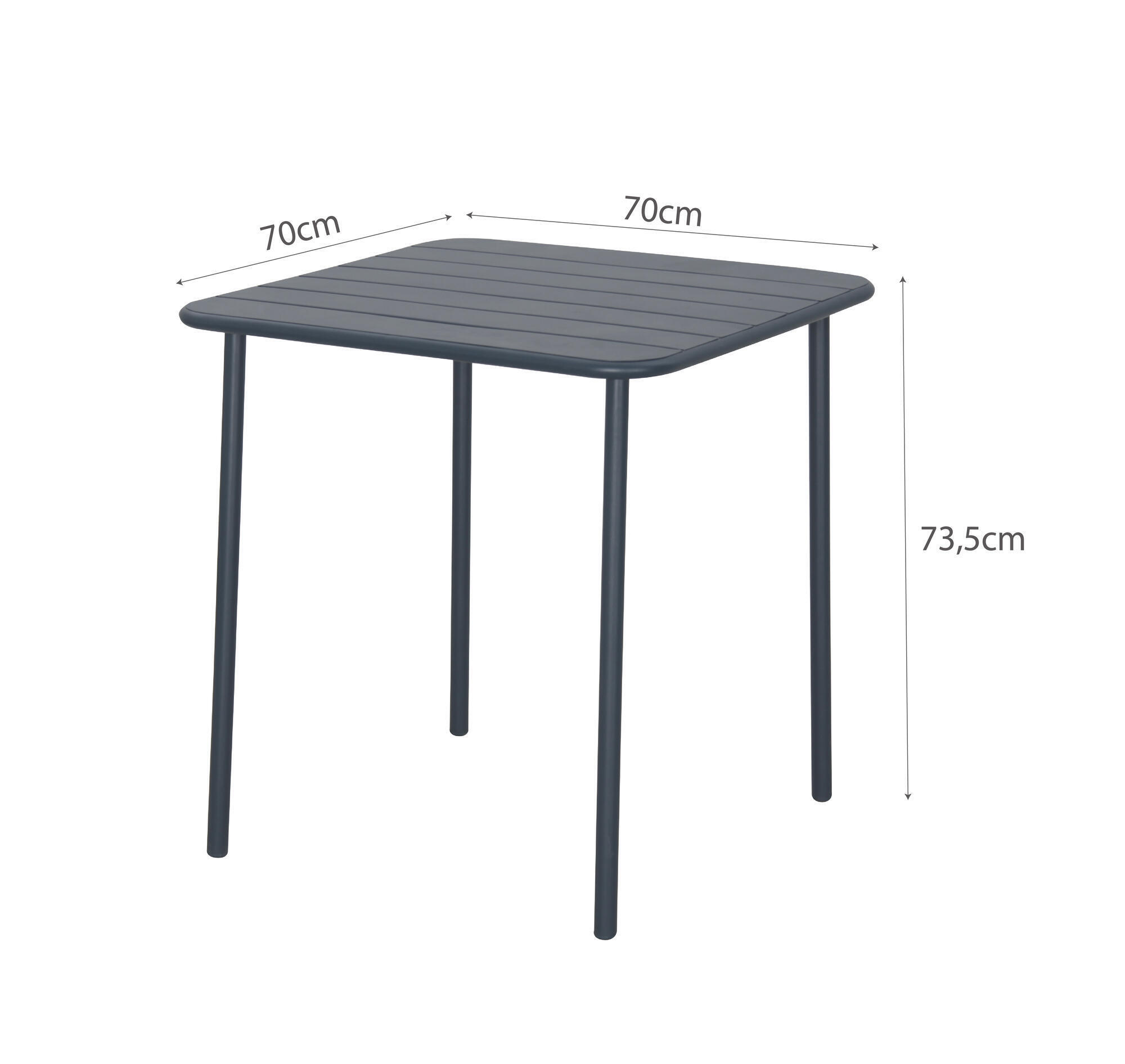 Table de jardin Café carrée en acier anthracite 2 personnes - 2