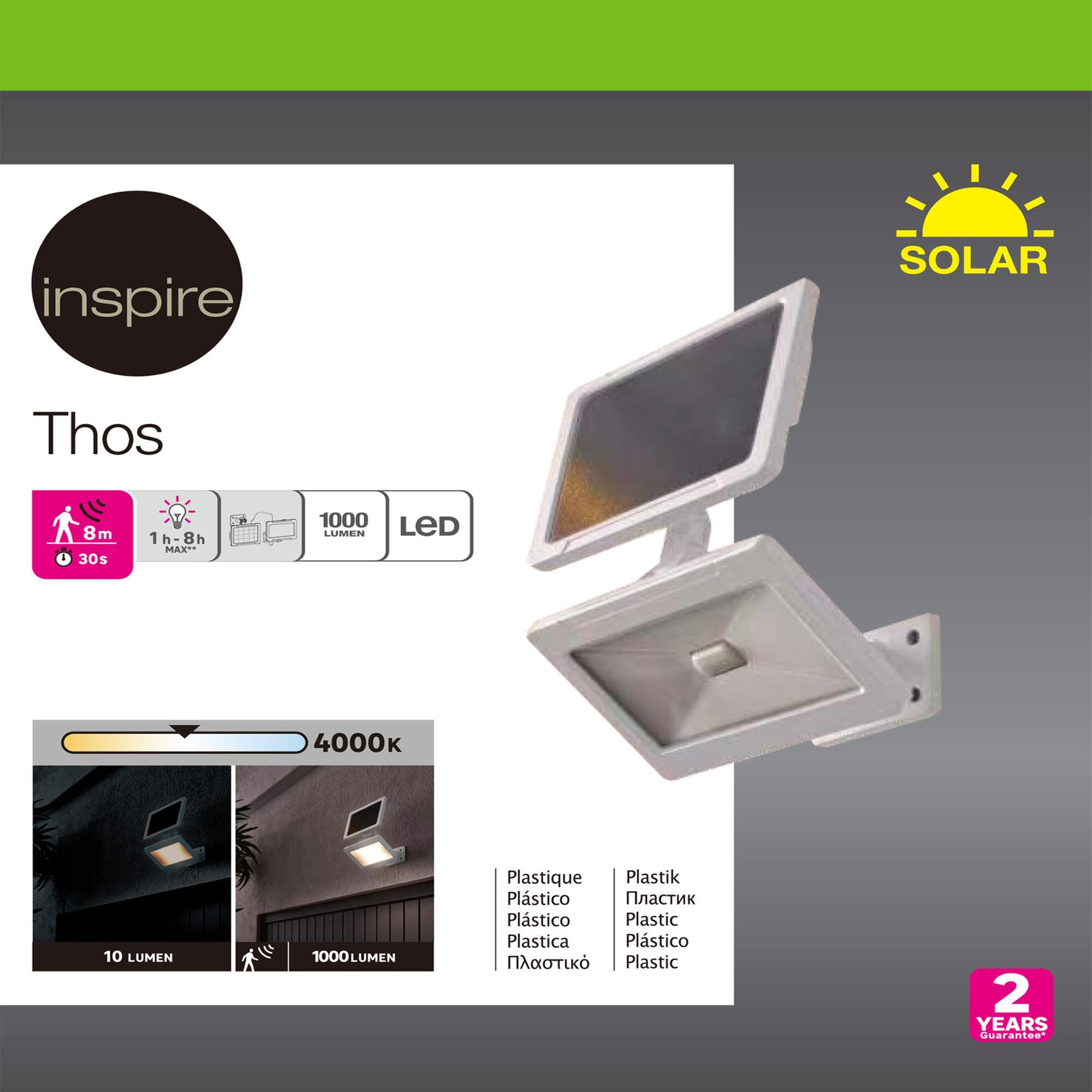 Projecteur avec détecteur solaire Thos 1000 Lumen blanc INSPIRE - 5
