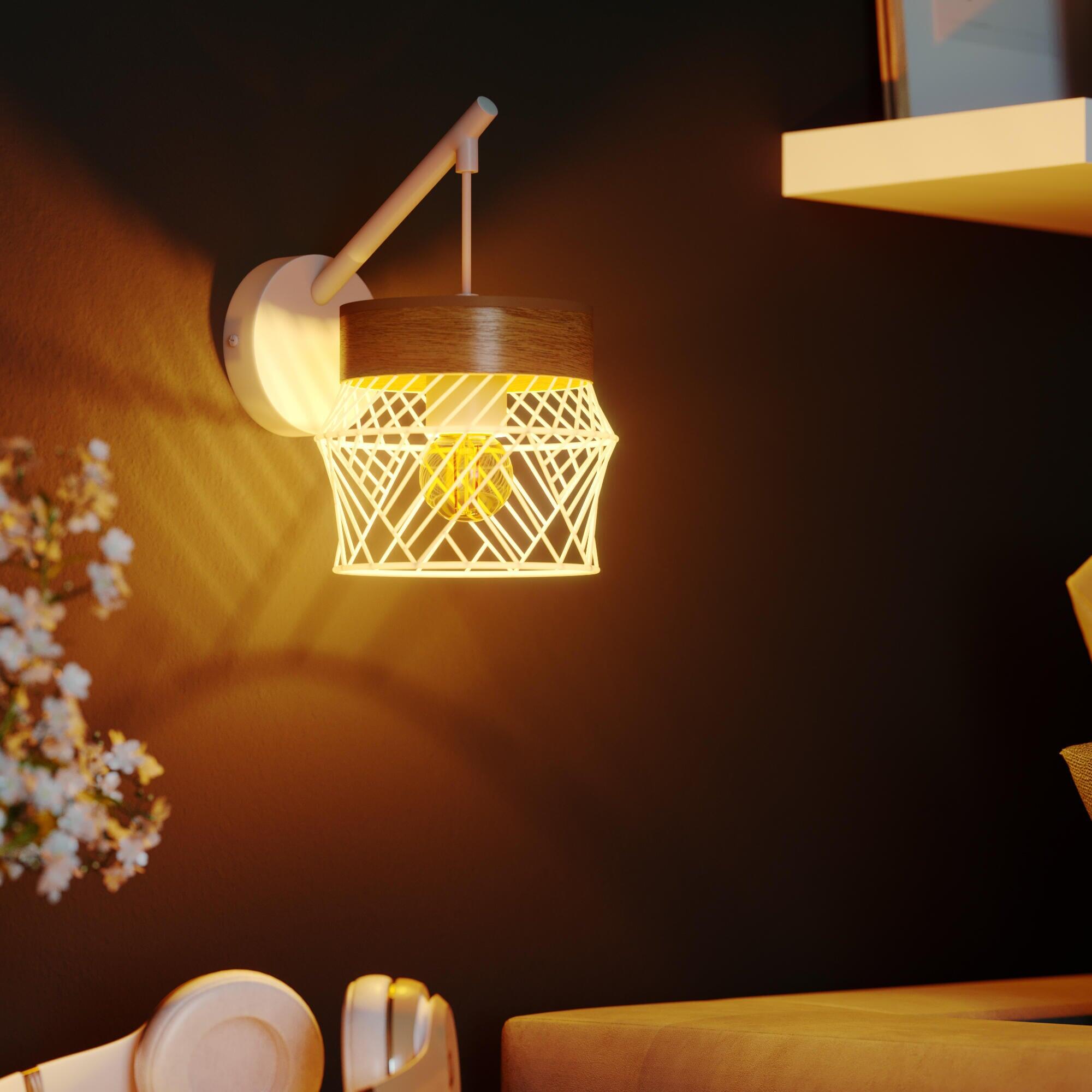 Applique murale E27 métal, blanc, Kanel, INSPIRE - 4