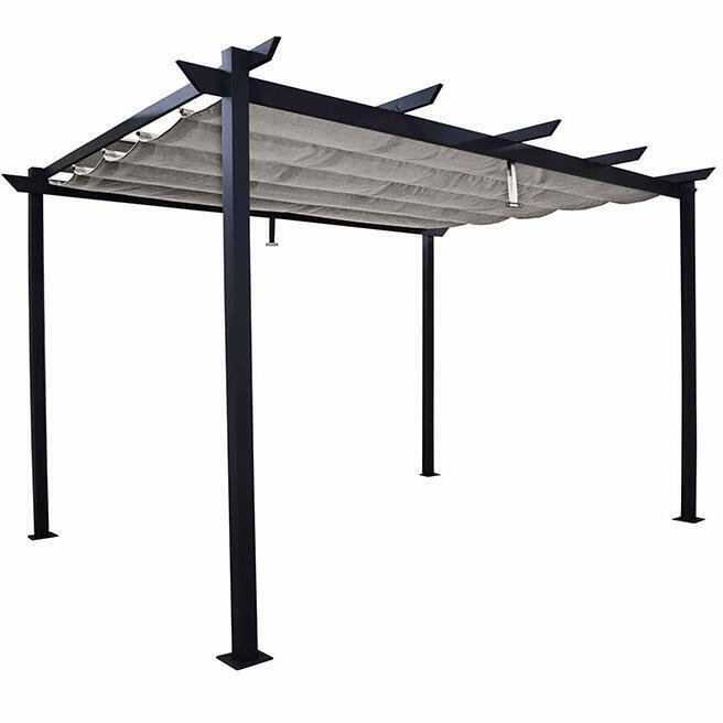 Pergola Omega in alluminio grigio antracite copertura mobile L 400 x P 282 x H 258 cm - 11