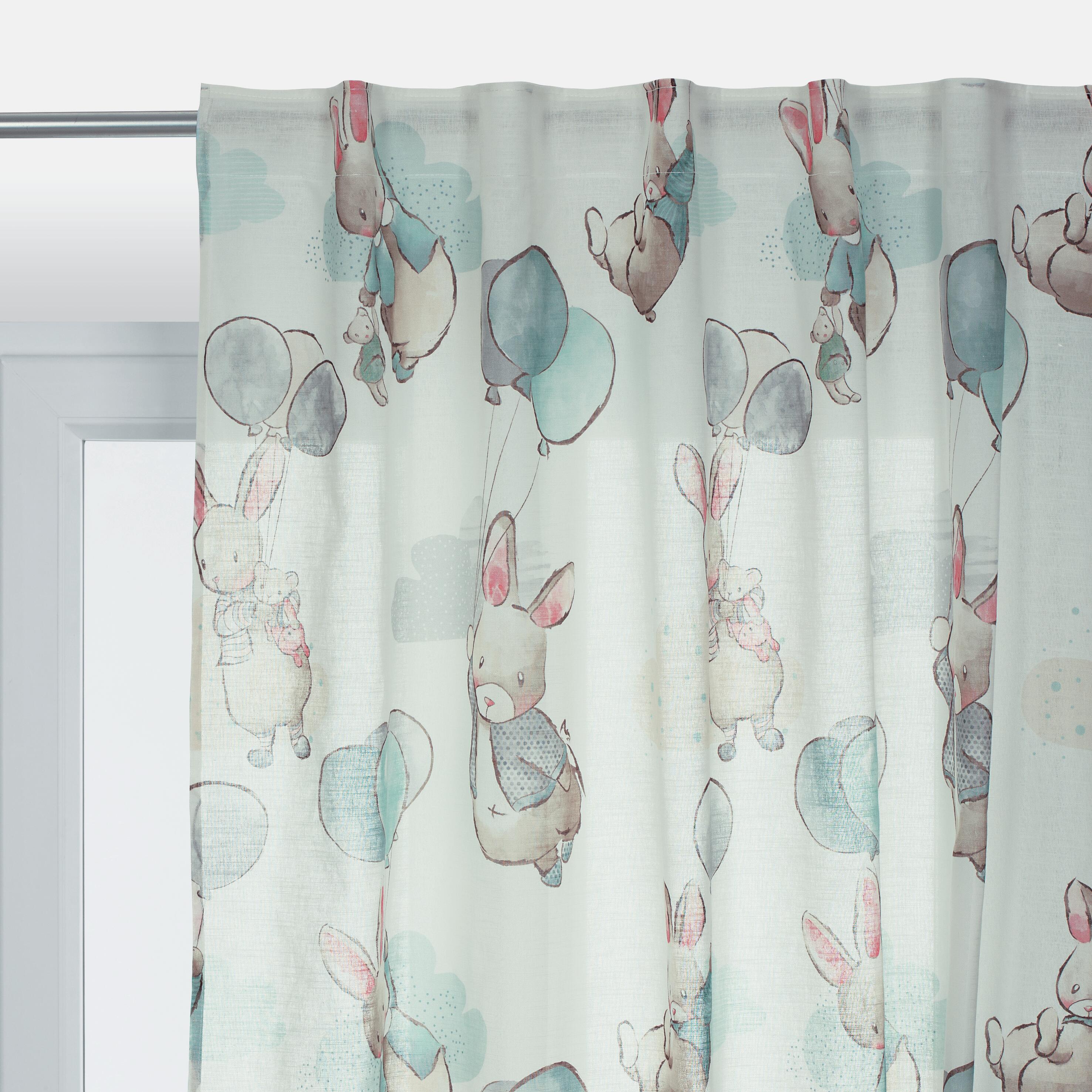 Tenda Coniglietto multicolore, fettuccia e passanti nascosti 200x270 cm INSPIRE - 5