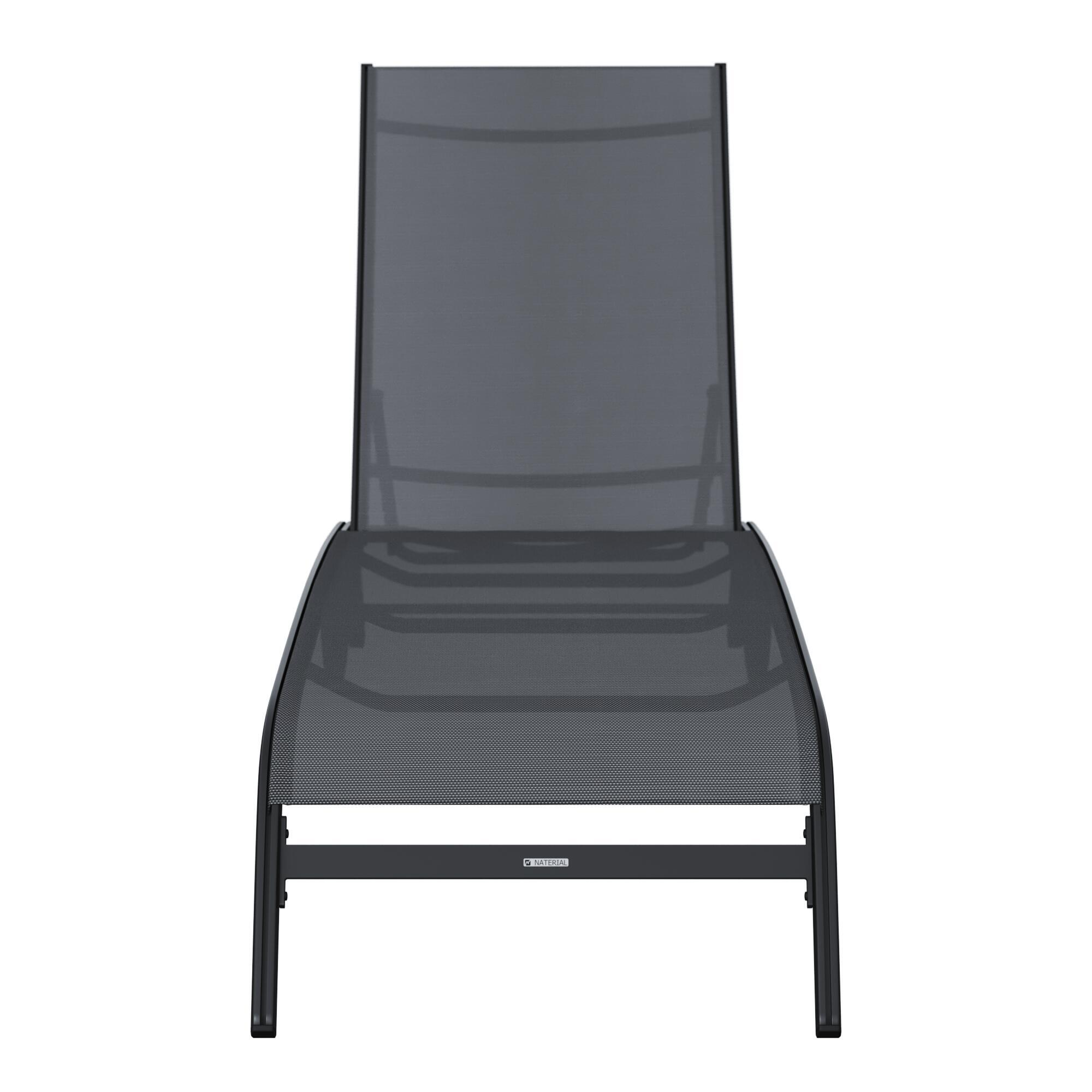 Lettino senza cuscino Lyra II NATERIAL in alluminio nero e seduta grigio - 9