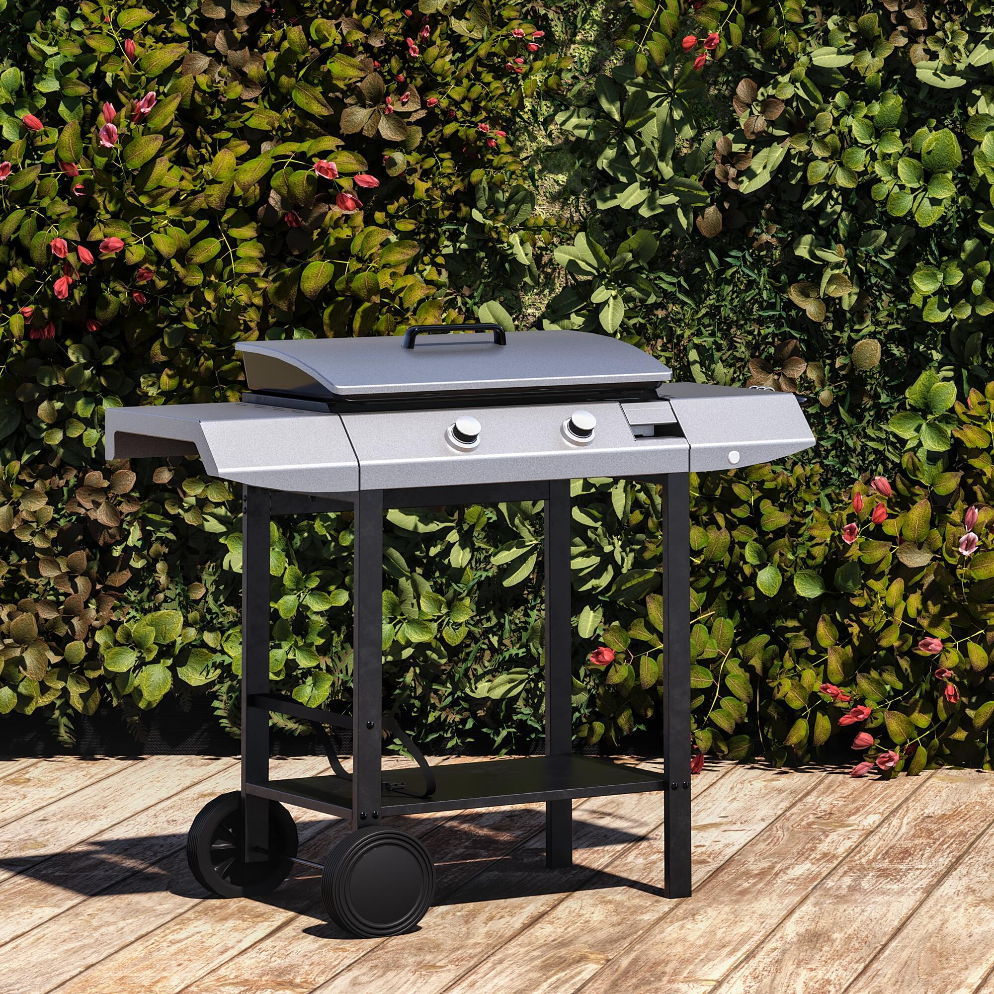 Plancha au gaz NATERIAL MURCIA + chariot, gris - 3